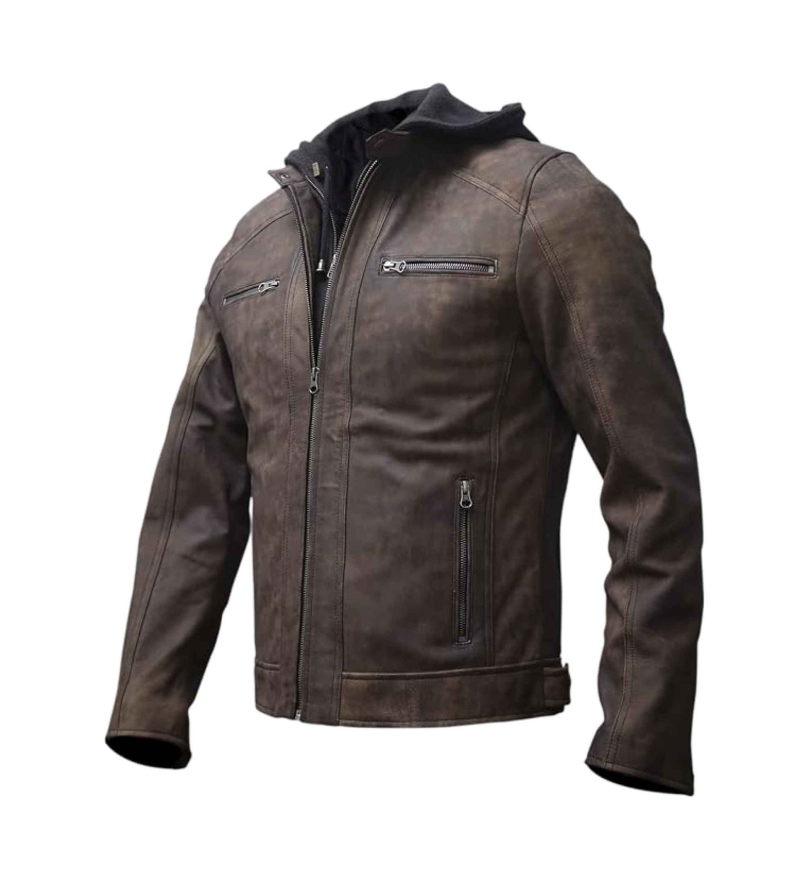 Russet Brown Lambskin Motorcycle Jacket