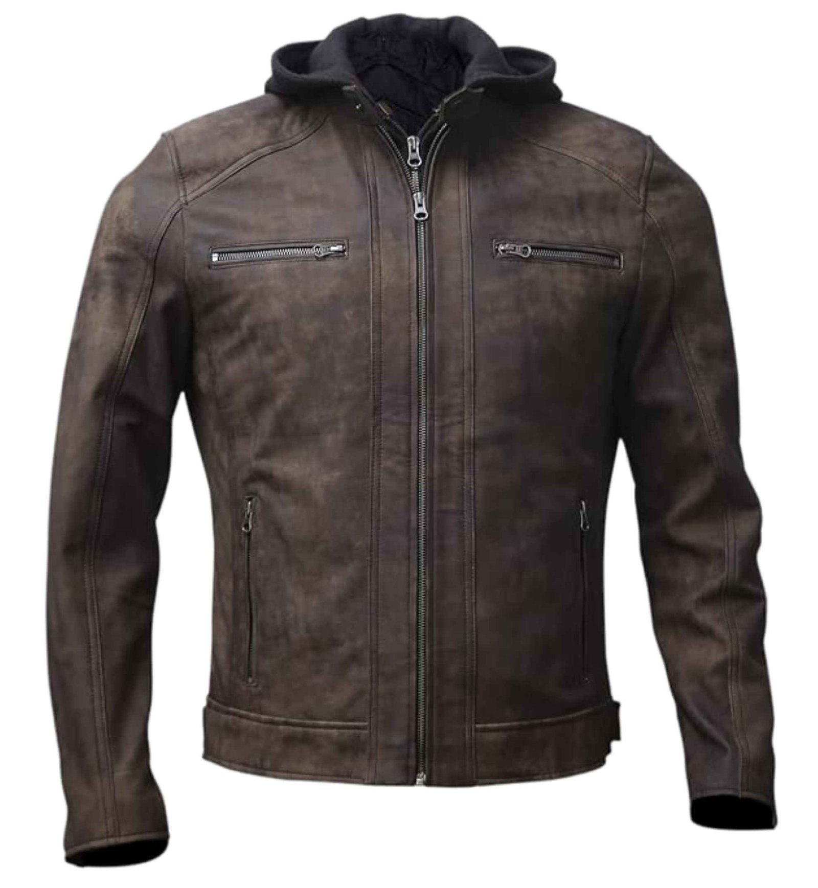 Russet Brown Lambskin Motorcycle Jacket - Image 2