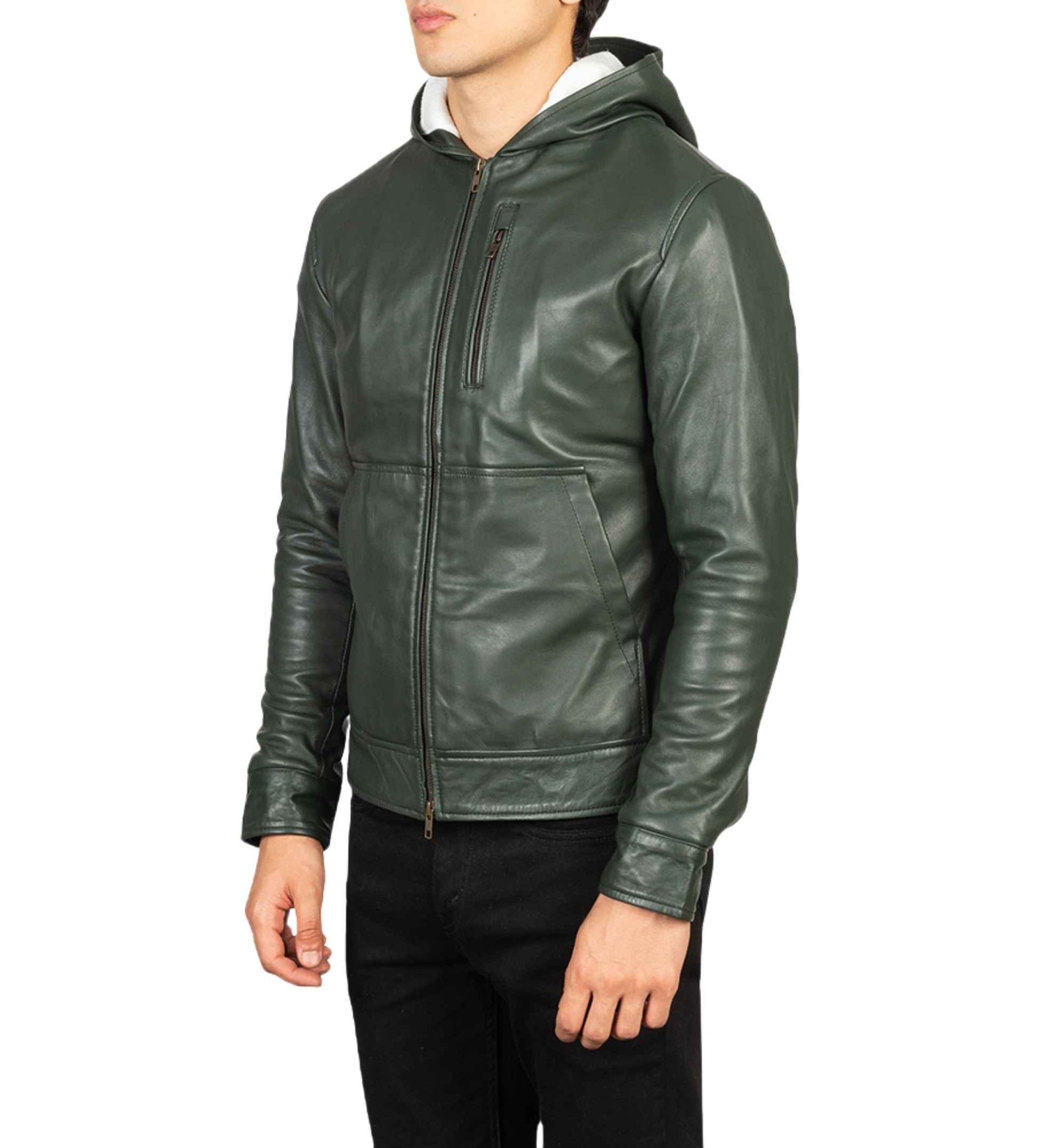 Forest Green Sheepskin Bomber - Image 2