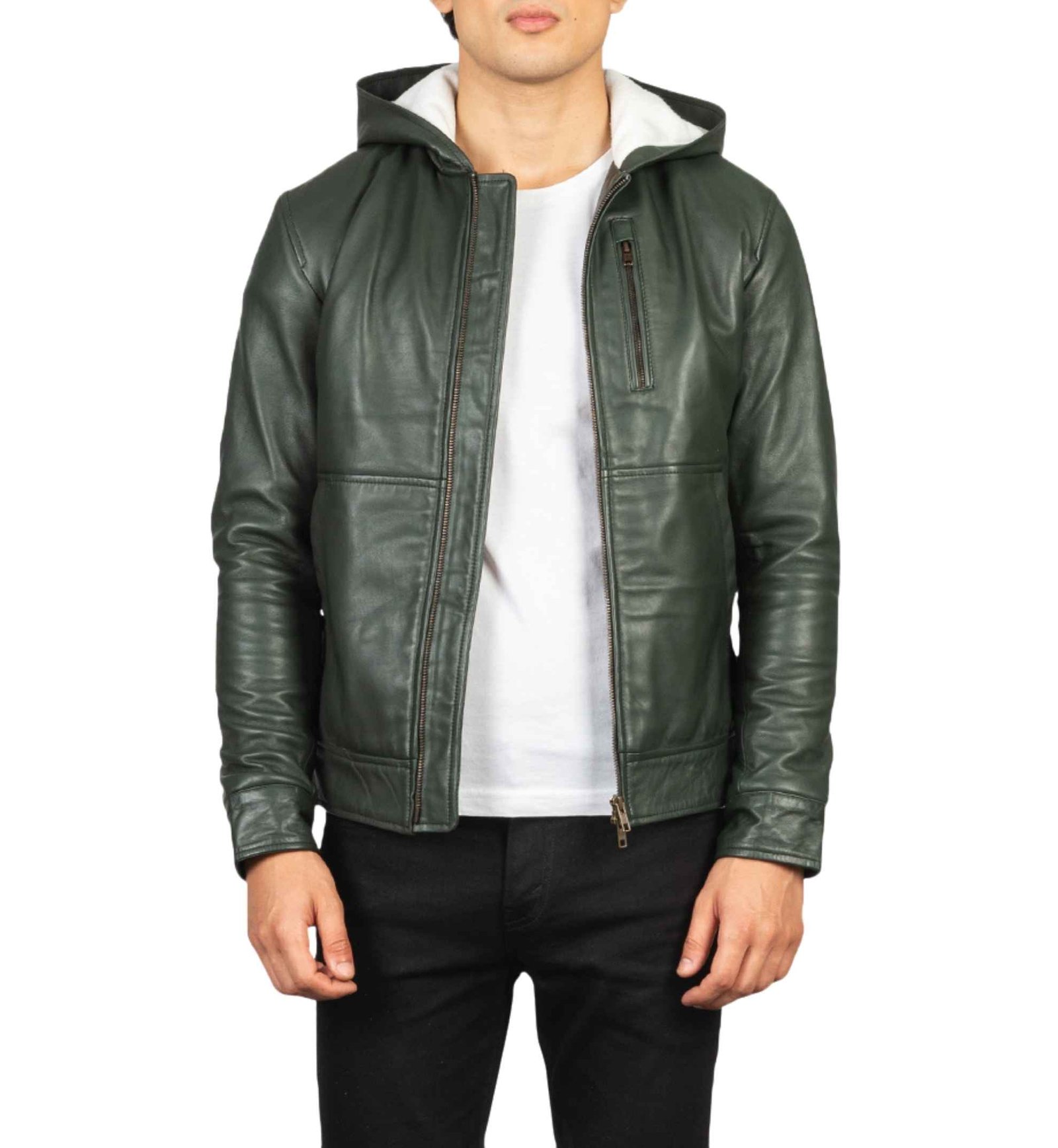 Forest Green Sheepskin Bomber - Image 6