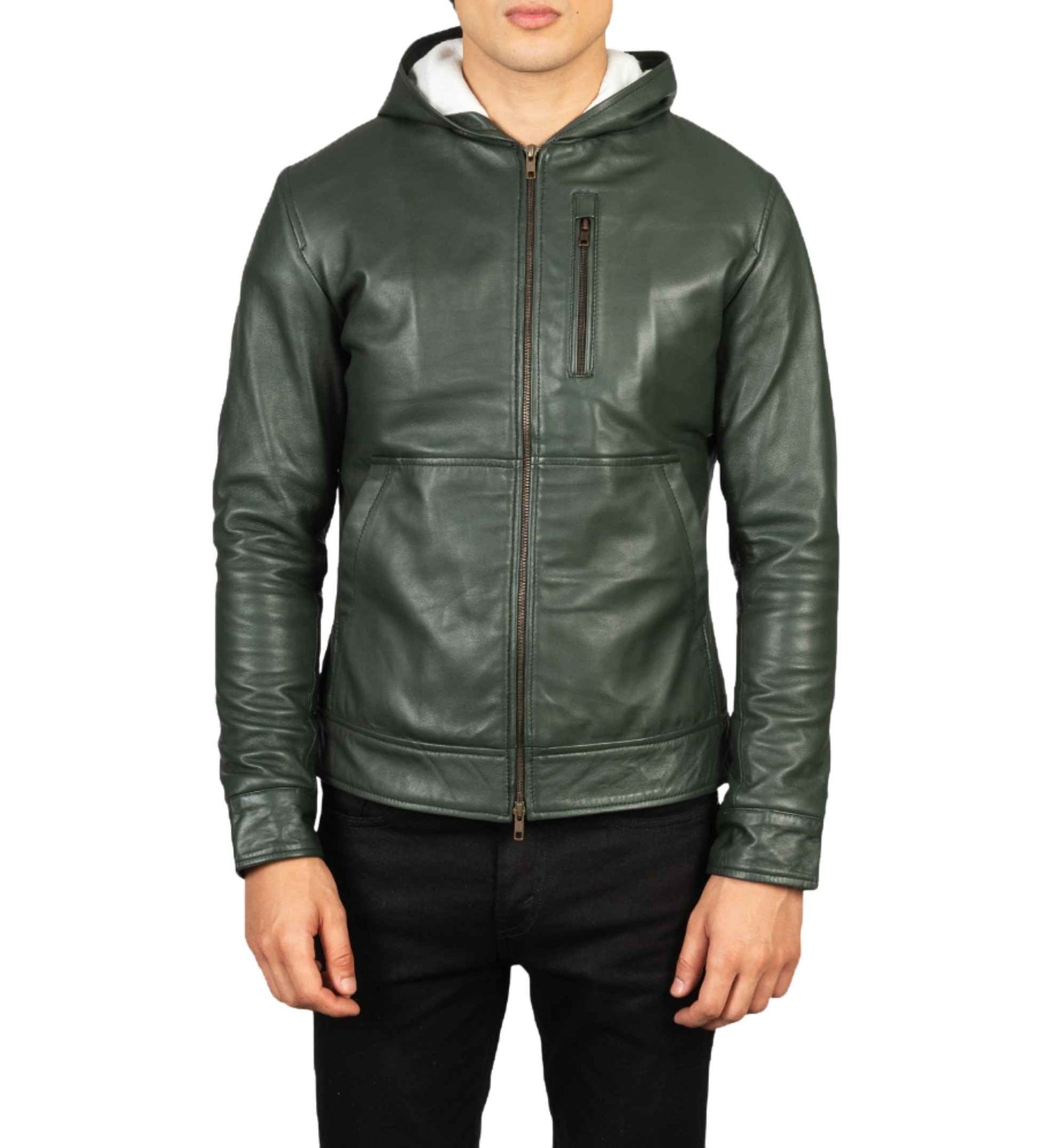 Forest Green Sheepskin Bomber - Image 5