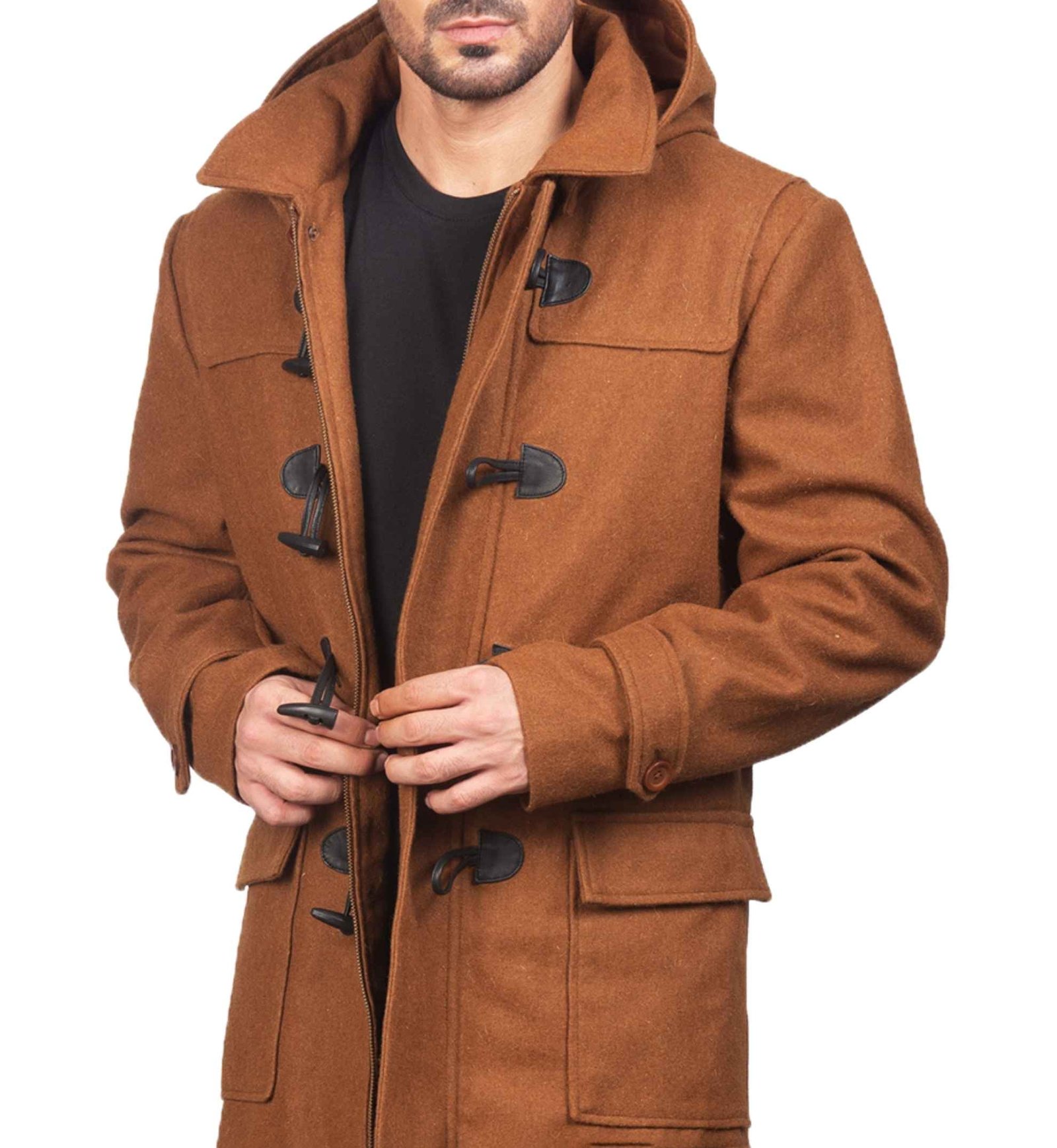 Khaki Wool Duffle Coat - Image 3
