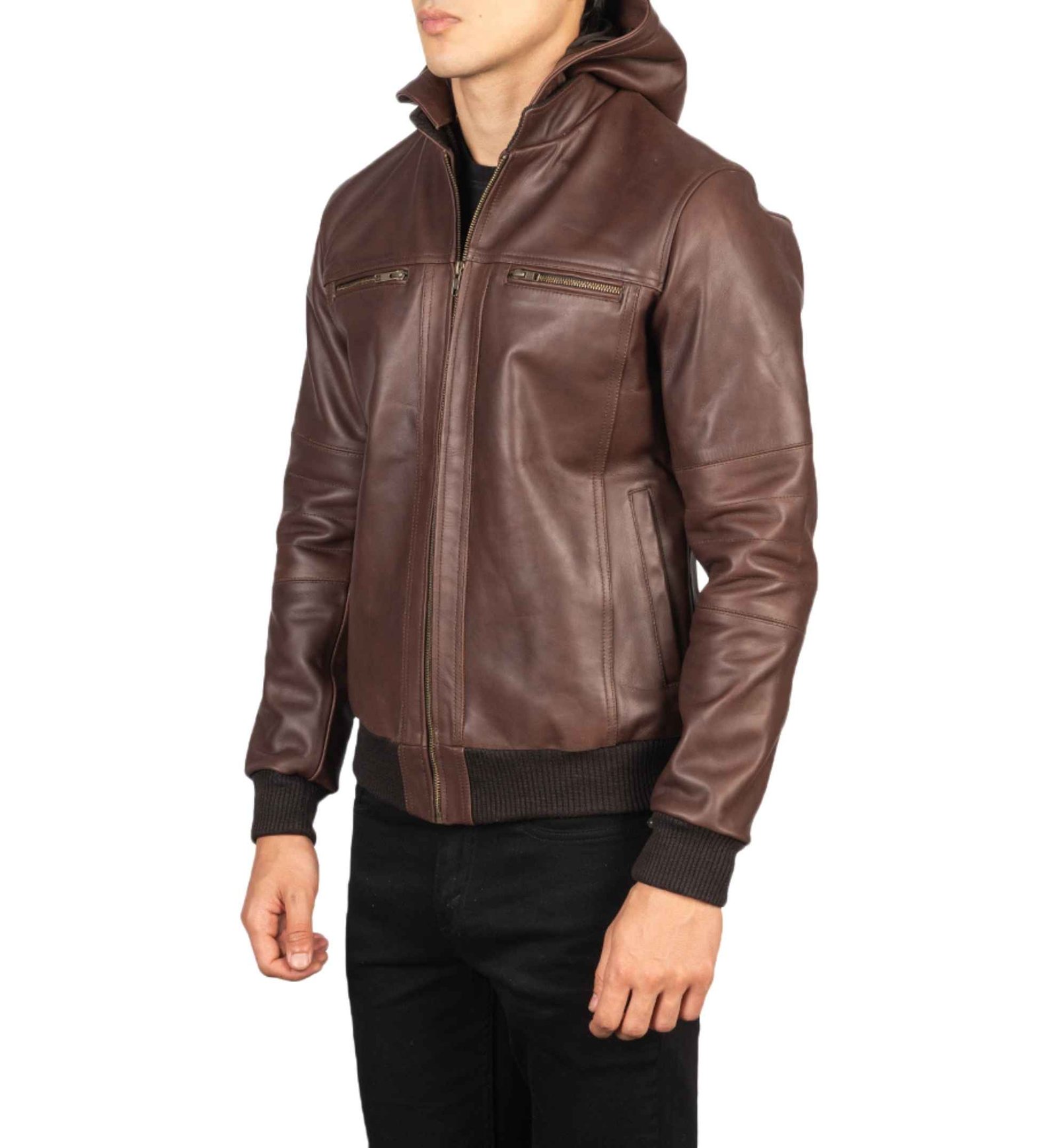 Mocha Brown Cowhide Bomber - Image 2