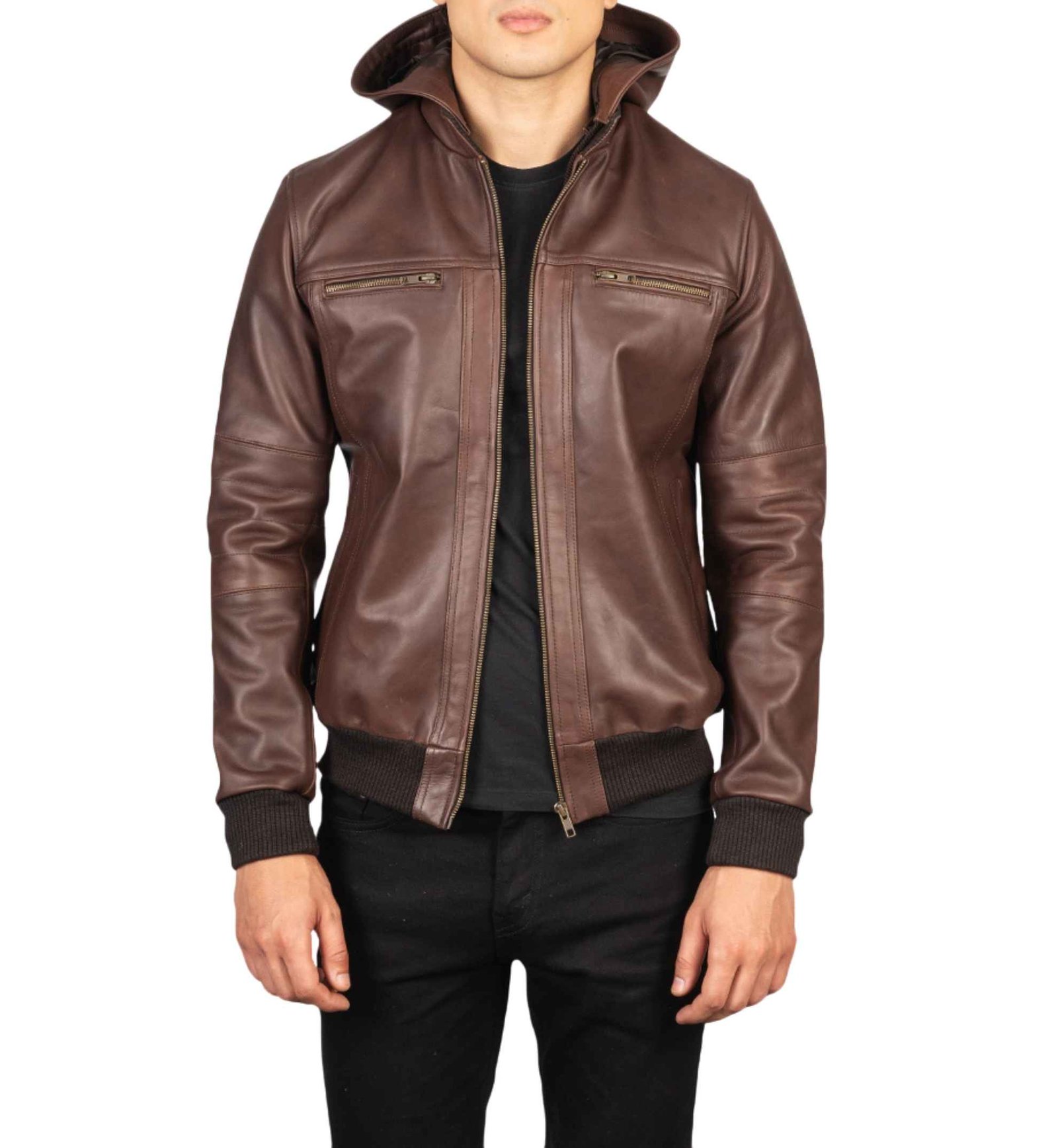 Mocha Brown Cowhide Bomber - Image 6