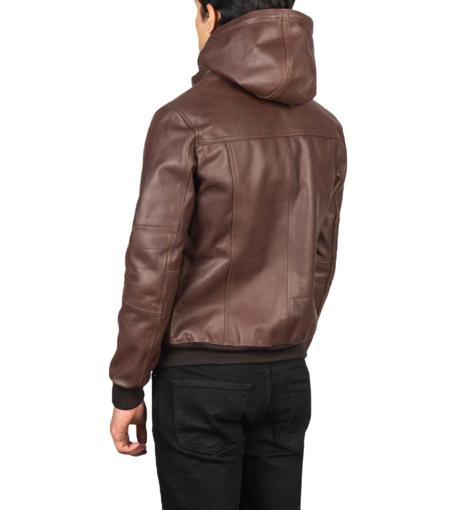 Mocha Brown Cowhide Bomber - Image 4