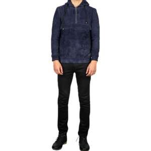Azure Blue Suede Pullover