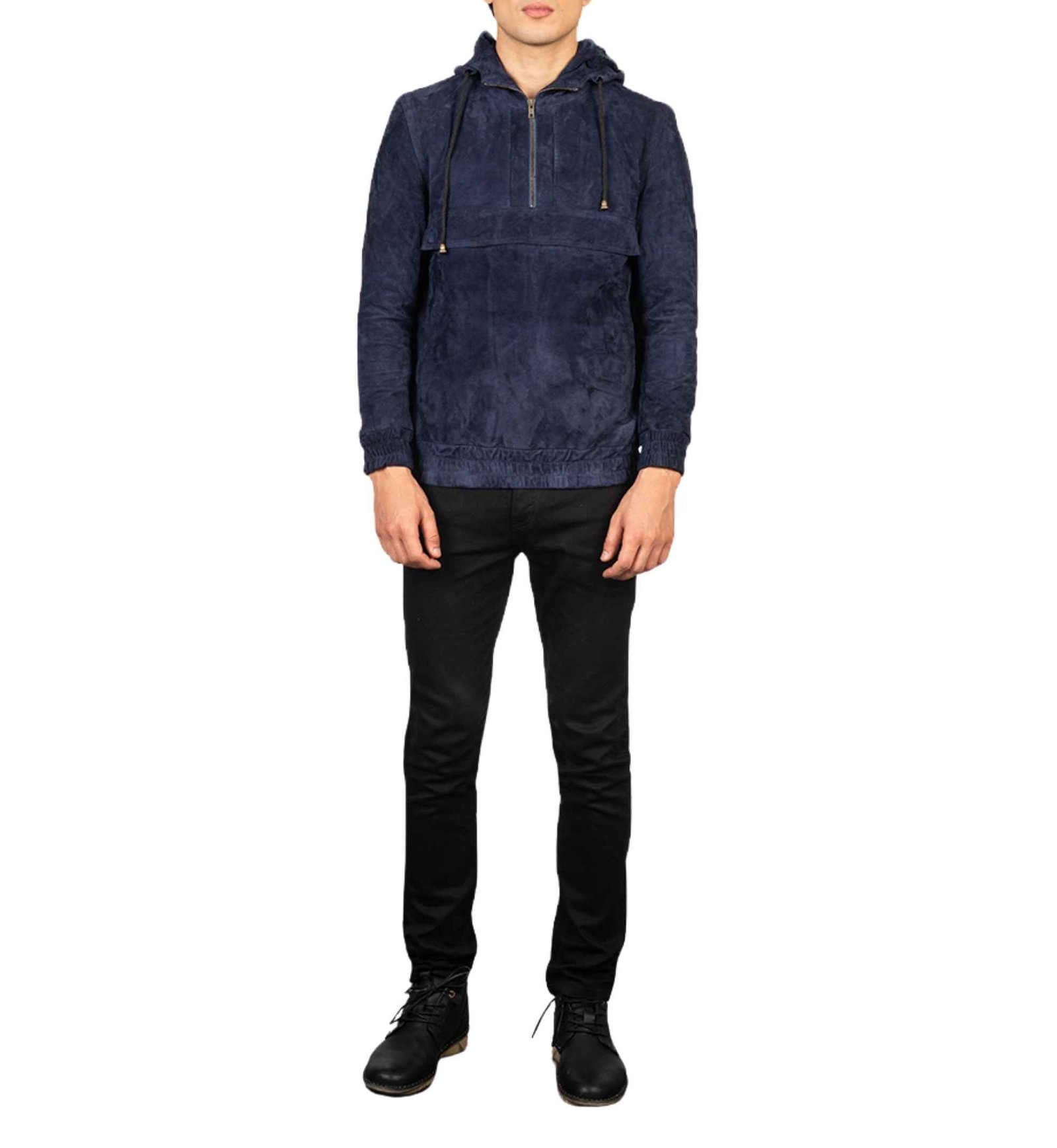 Azure Blue Suede Pullover