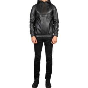 Raven Black Sheepskin Pullover Jacket