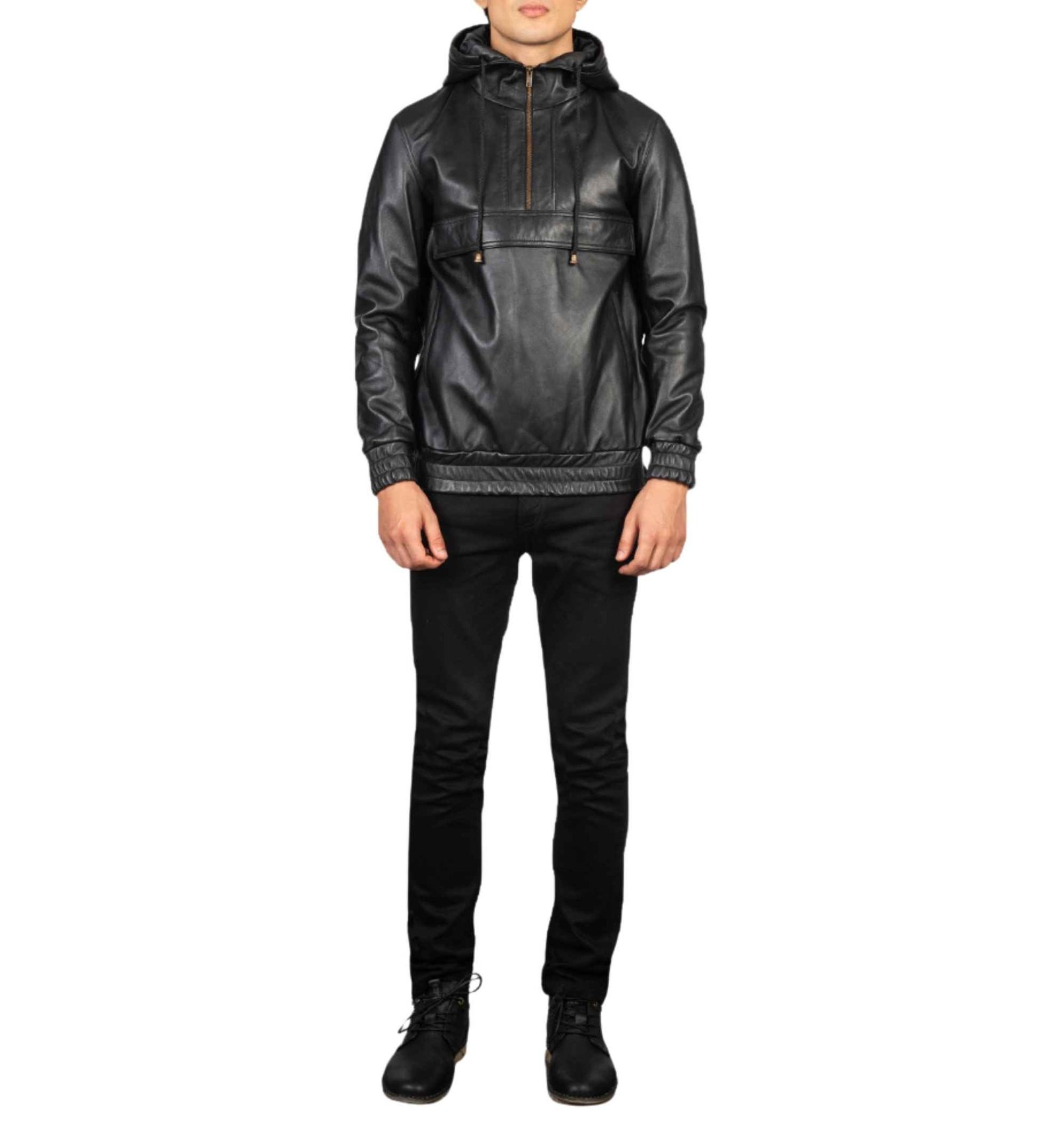 Raven Black Sheepskin Pullover Jacket