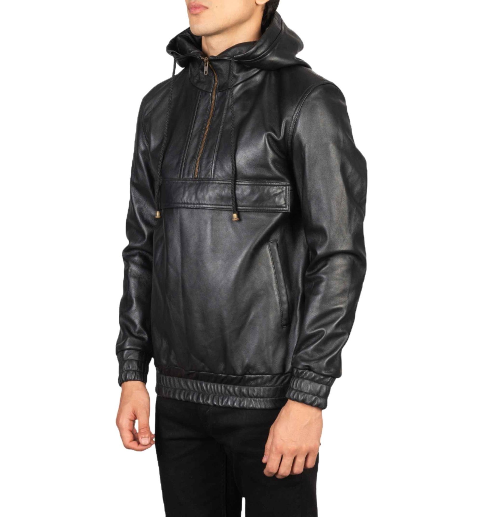 Raven Black Sheepskin Pullover Jacket - Image 2