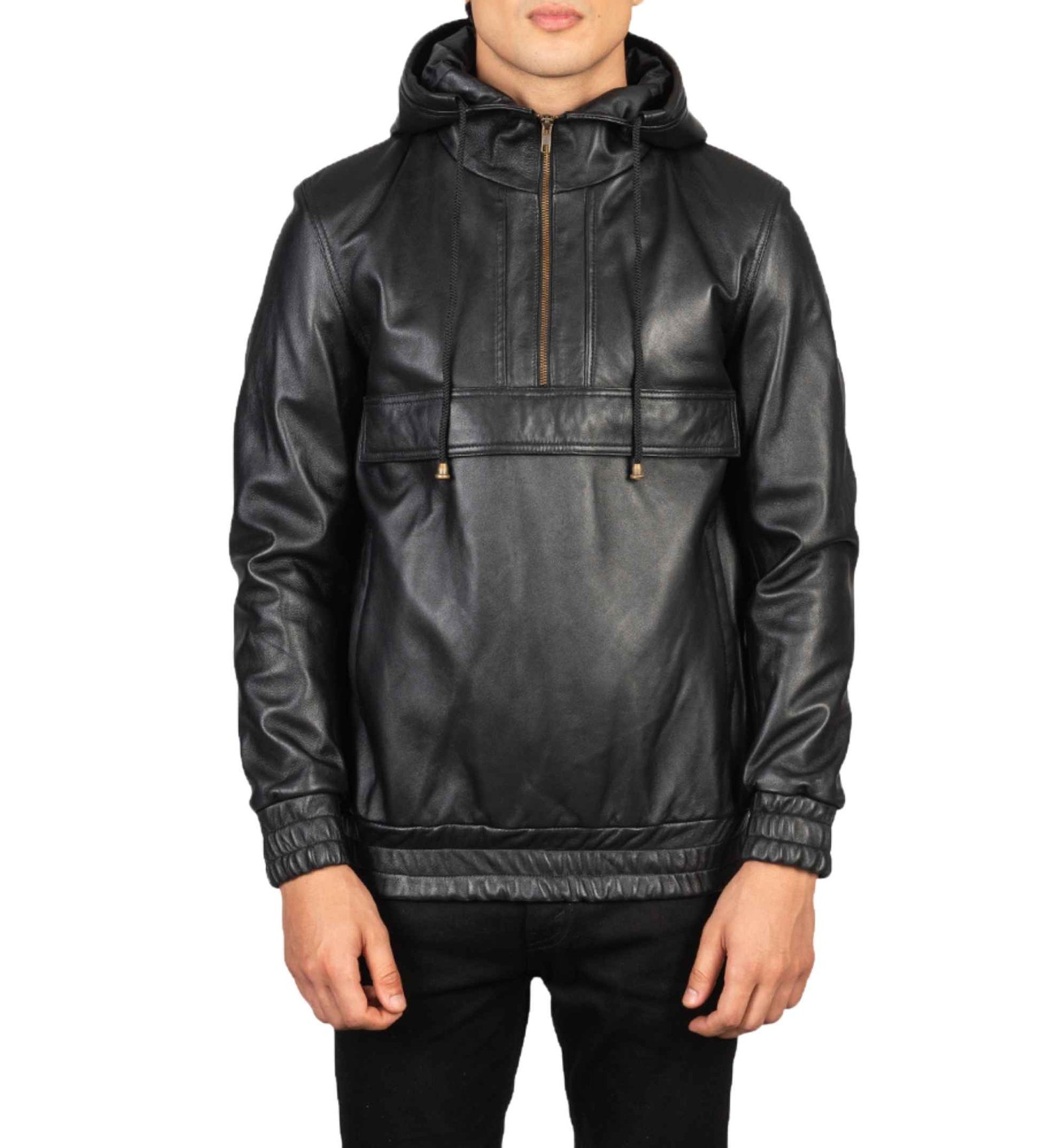 Raven Black Sheepskin Pullover Jacket - Image 5