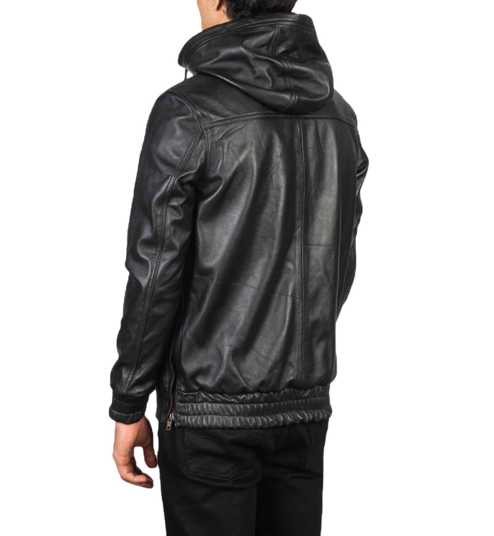 Raven Black Sheepskin Pullover Jacket - Image 4