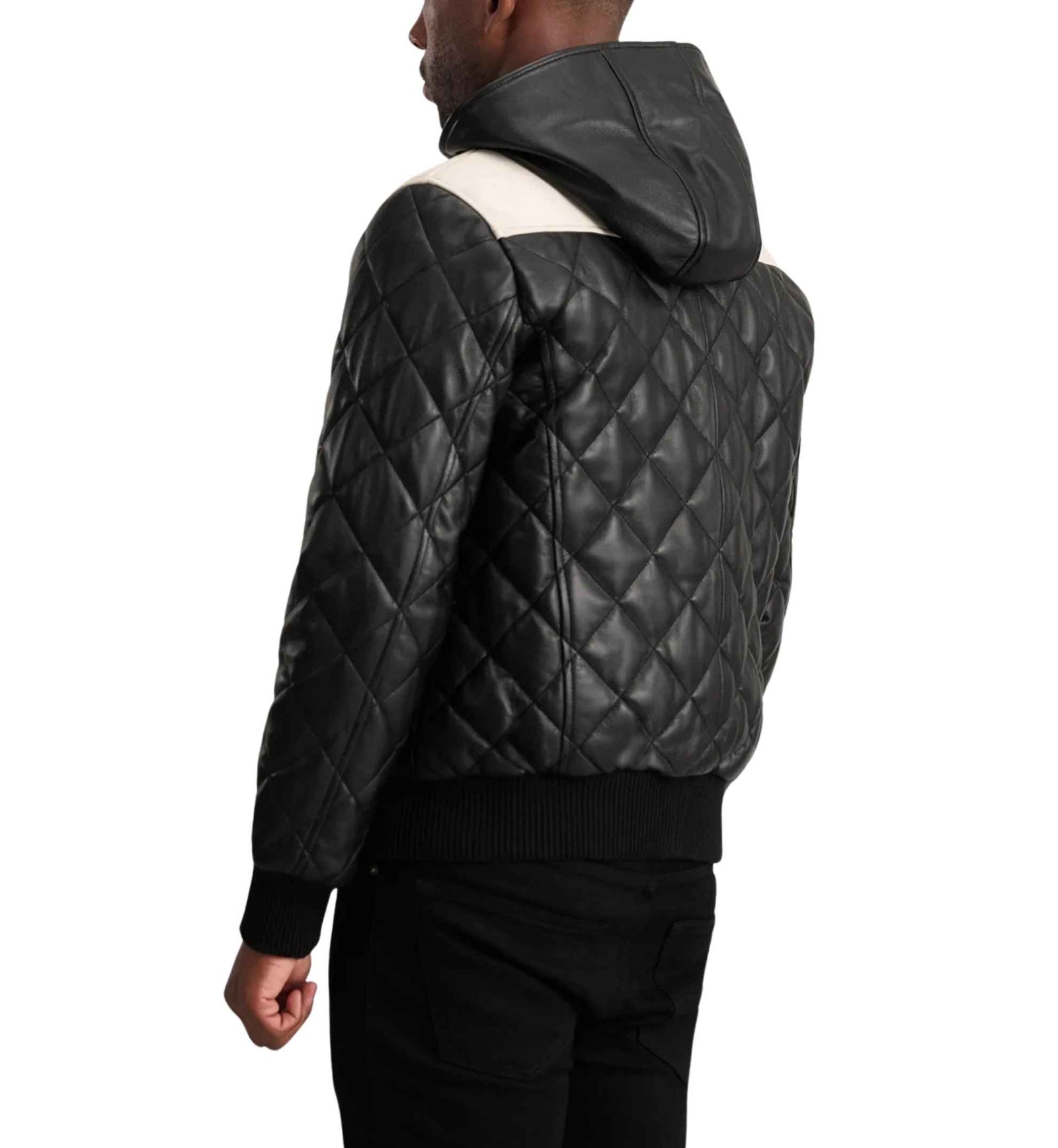 Jet Black Bomber Puffer Jacket - Image 4