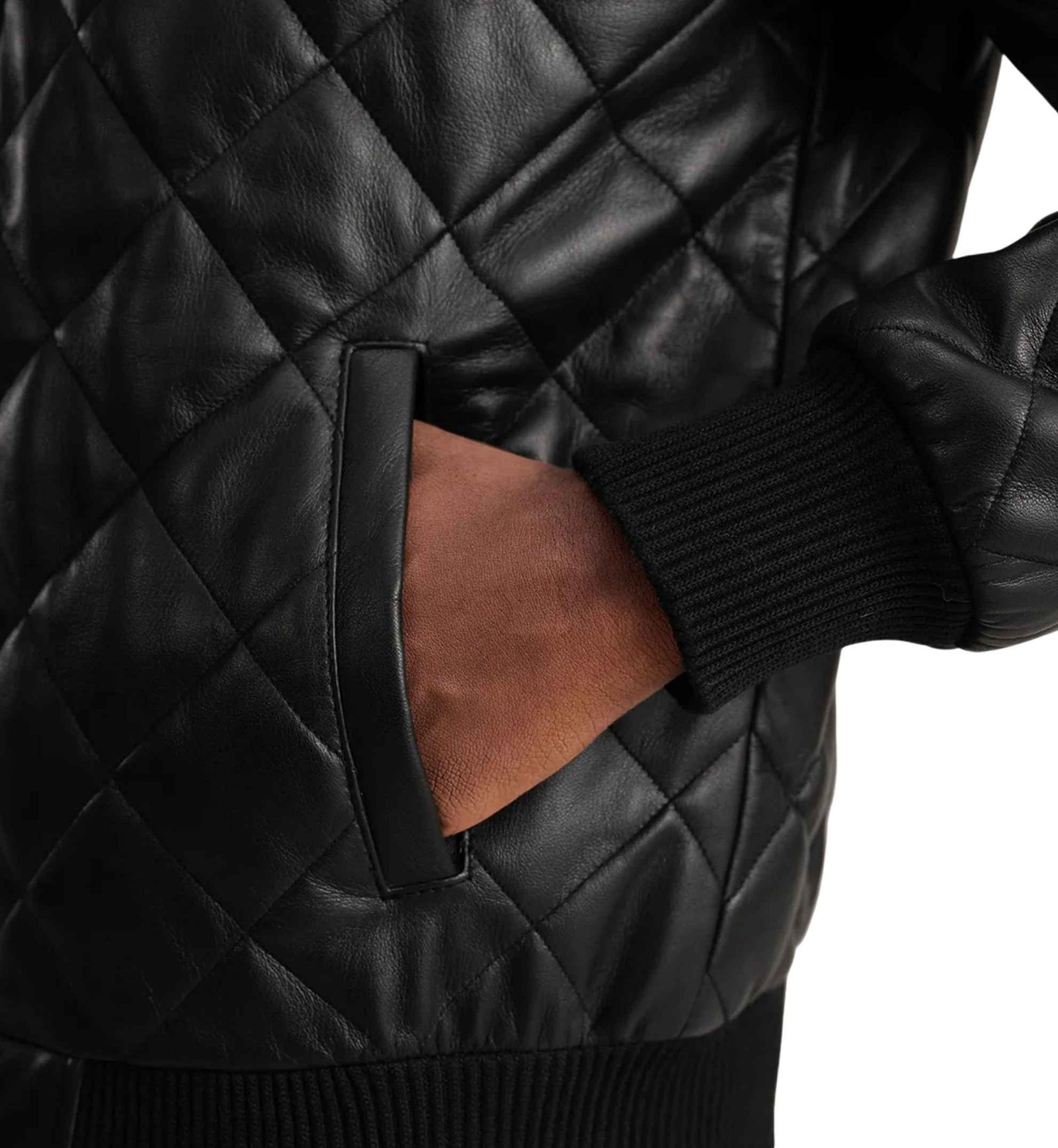 Jet Black Bomber Puffer Jacket - Image 3