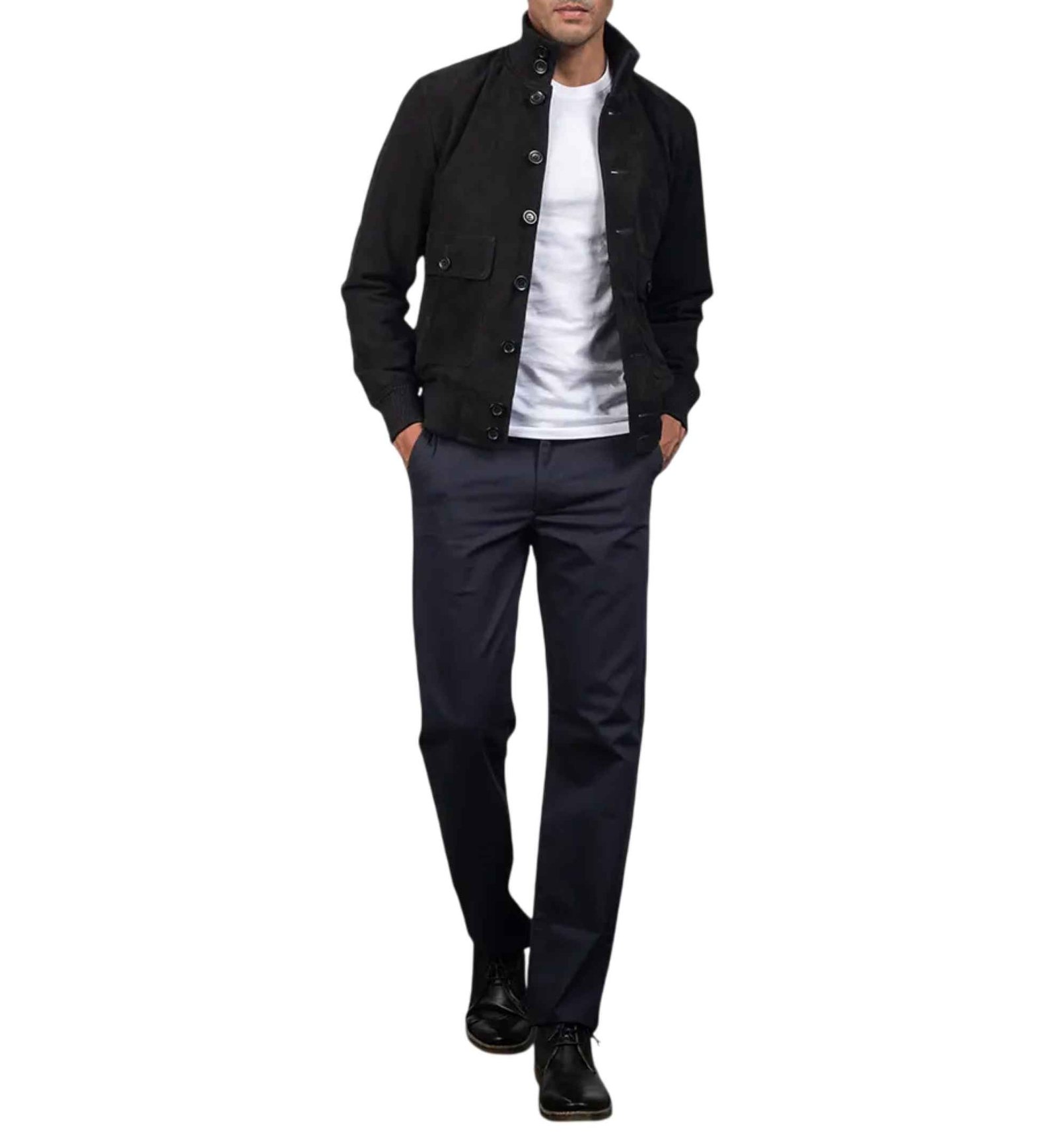Black Suede Bomber Jacket