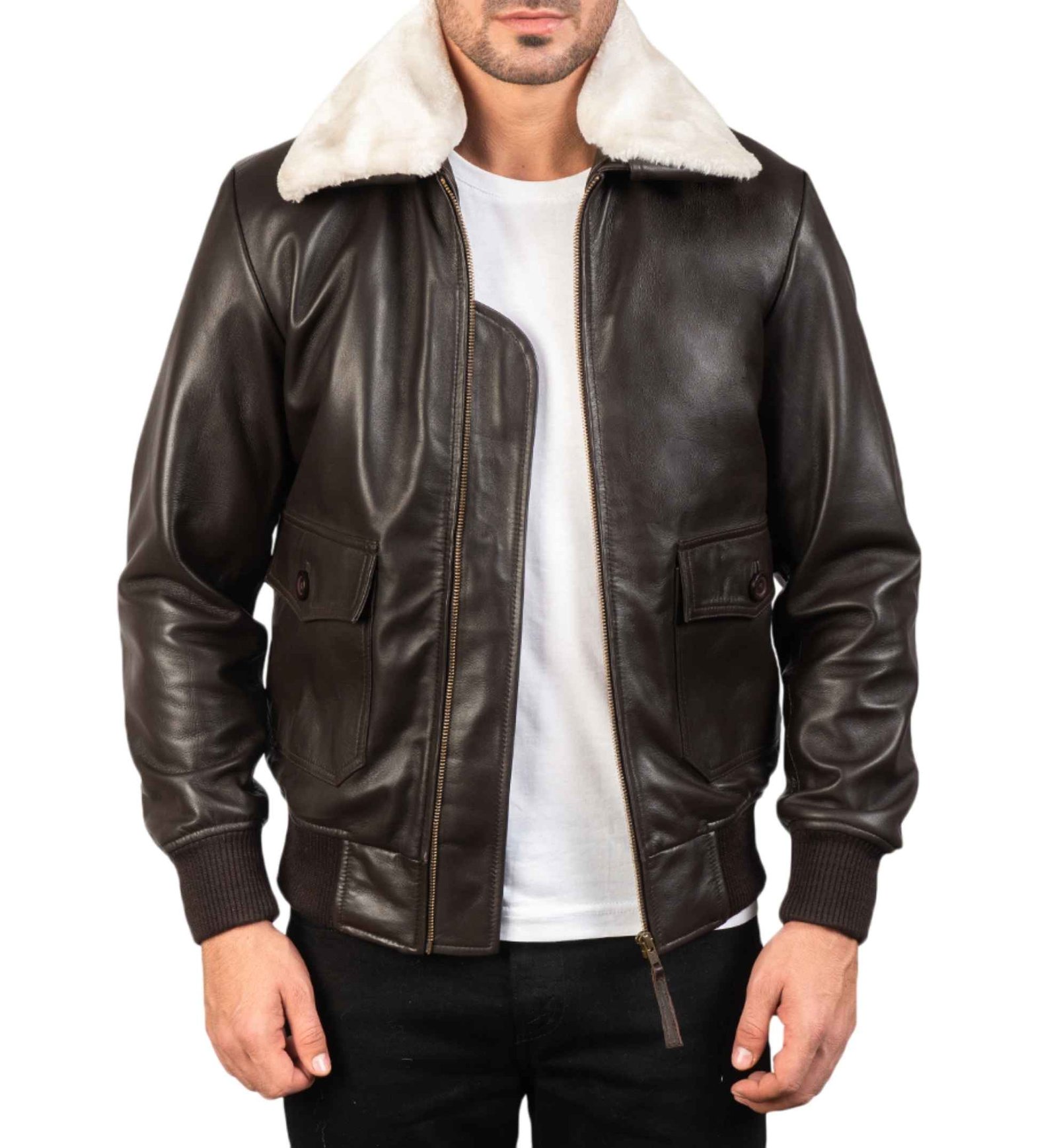 Dark Brown Flight Jacket - Image 3
