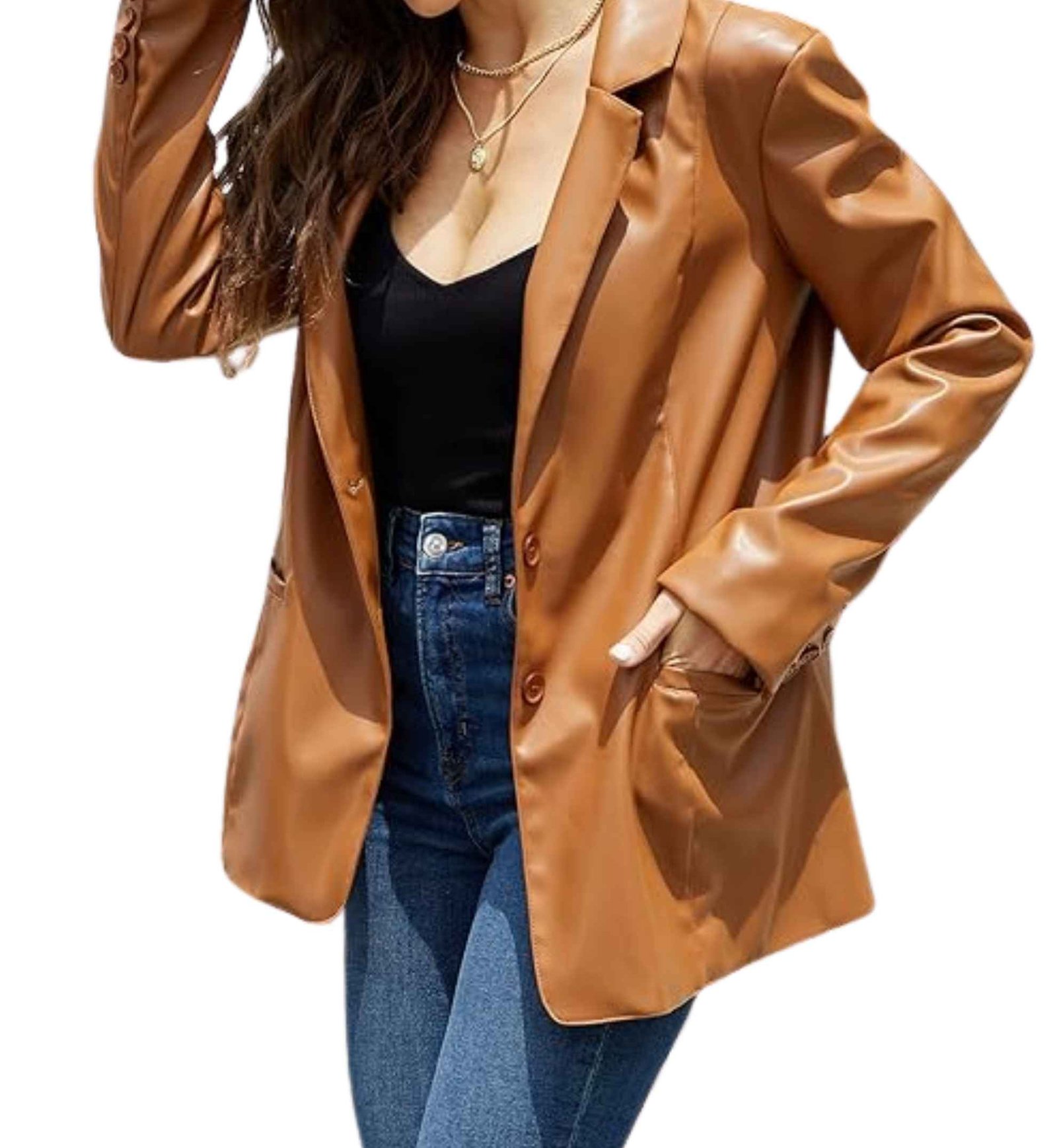 Ember Faux Leather Blazer - Image 6