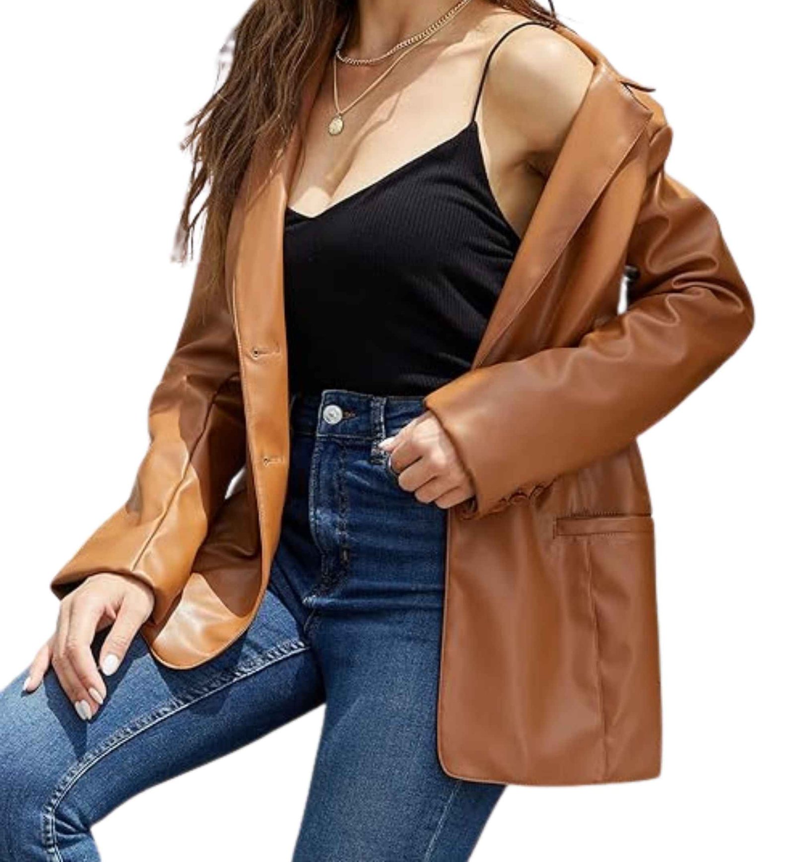 Ember Faux Leather Blazer - Image 3