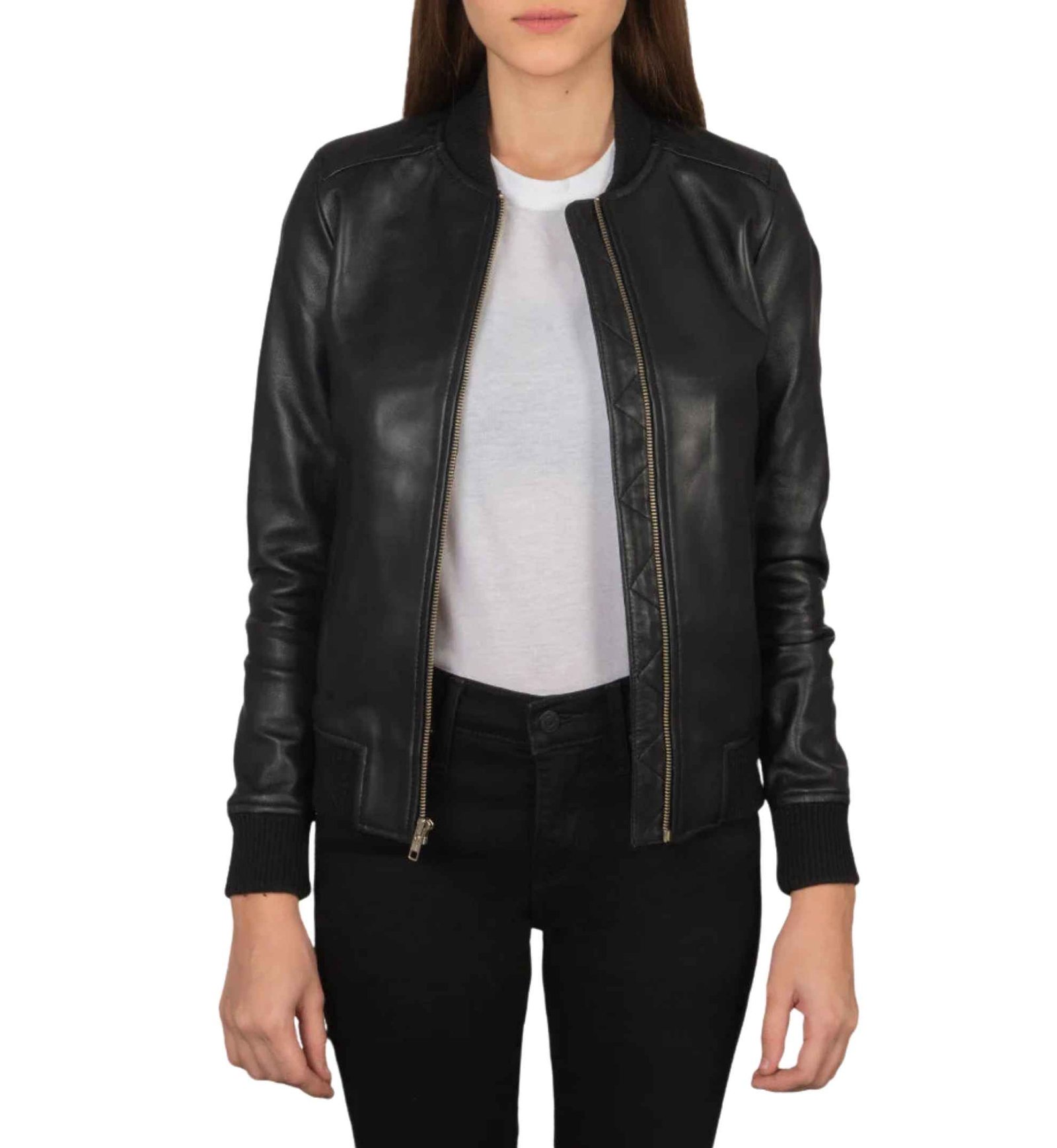 Onyx Leather Flight Bomber