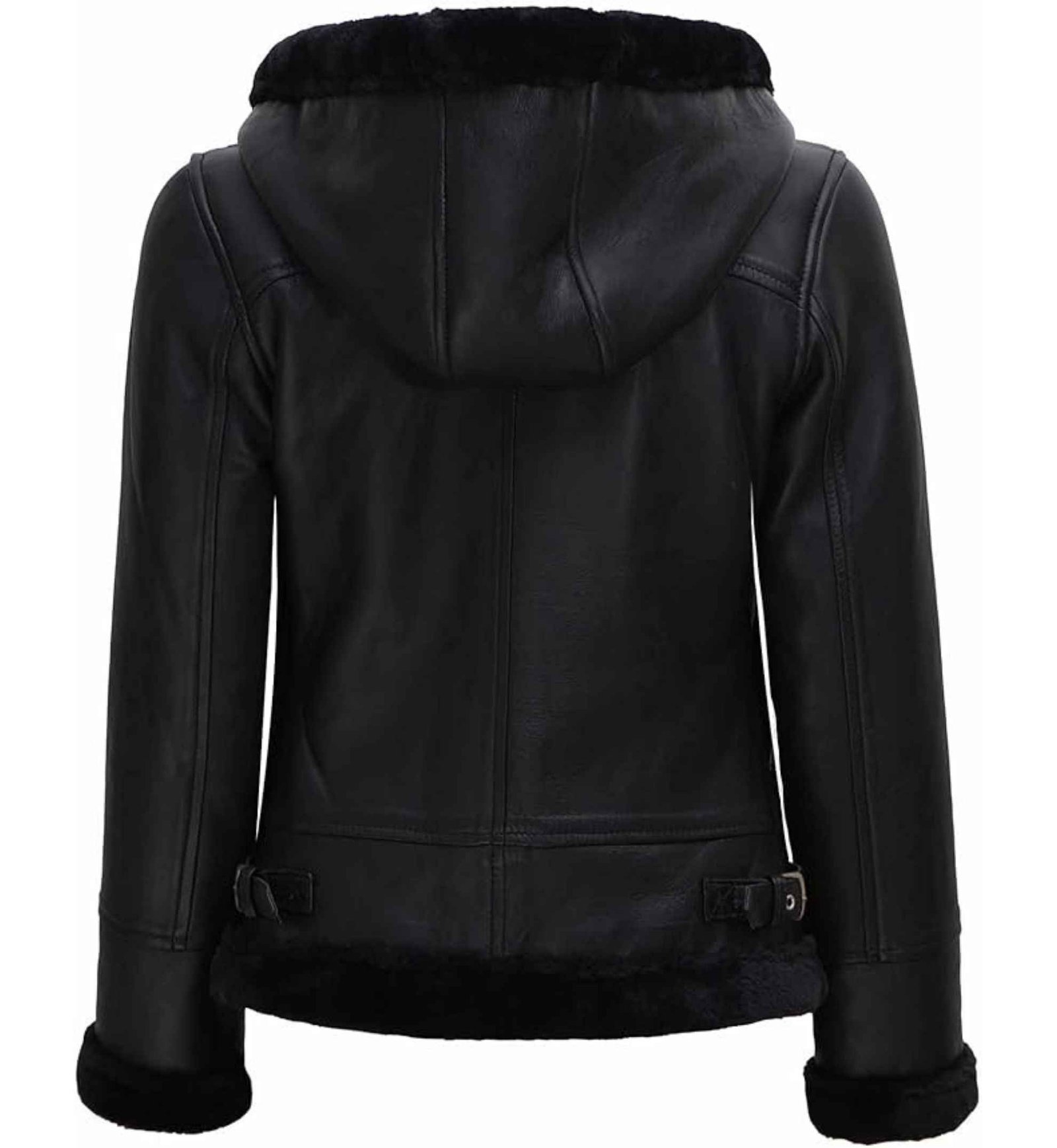 Midnight Shearling Aviator Jacket - Image 3