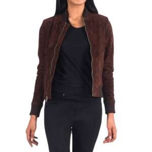 Sienna Brown Suede Flight Jacket