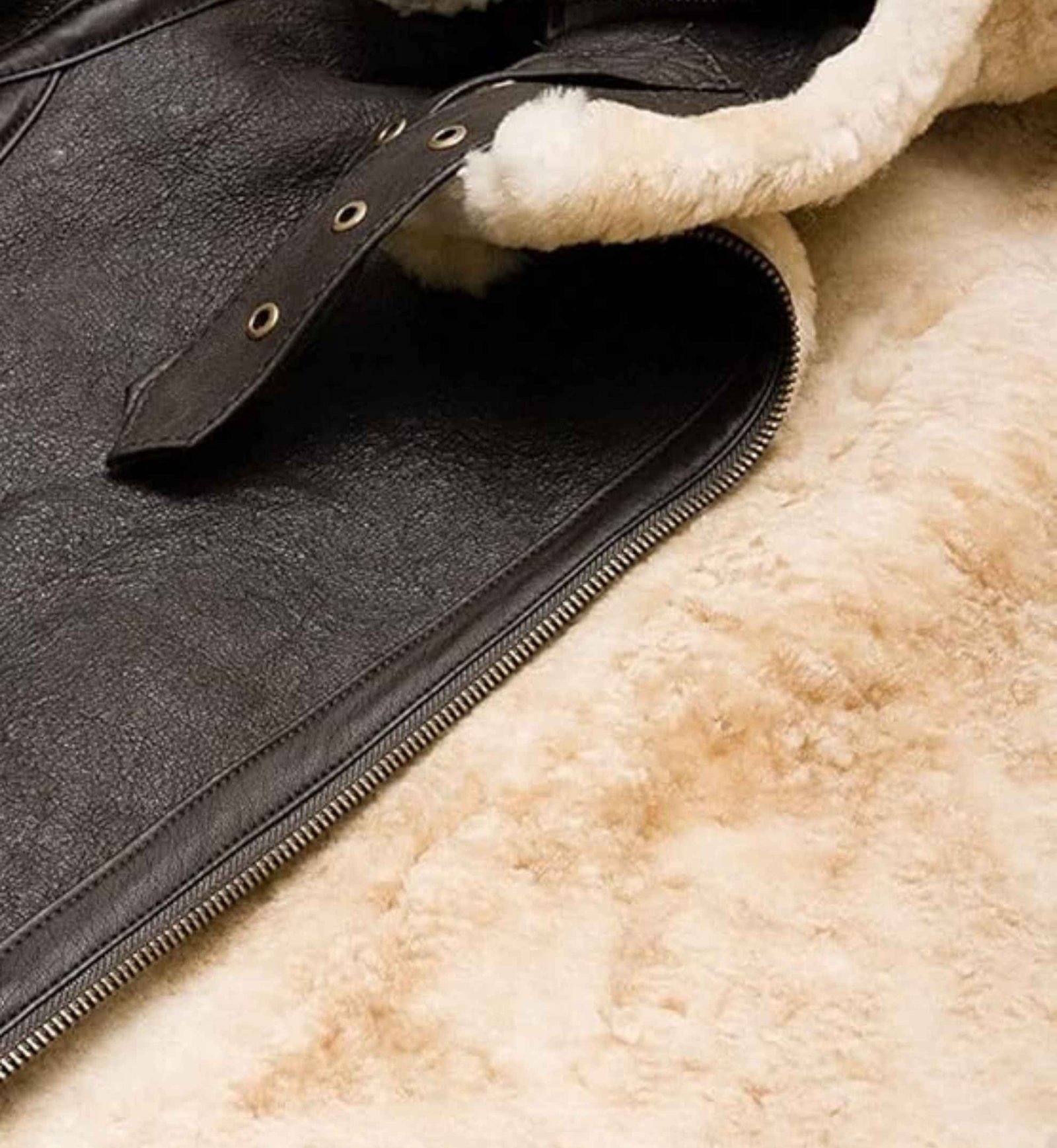 Onyx Fur Lined Flight Jacket - Image 3