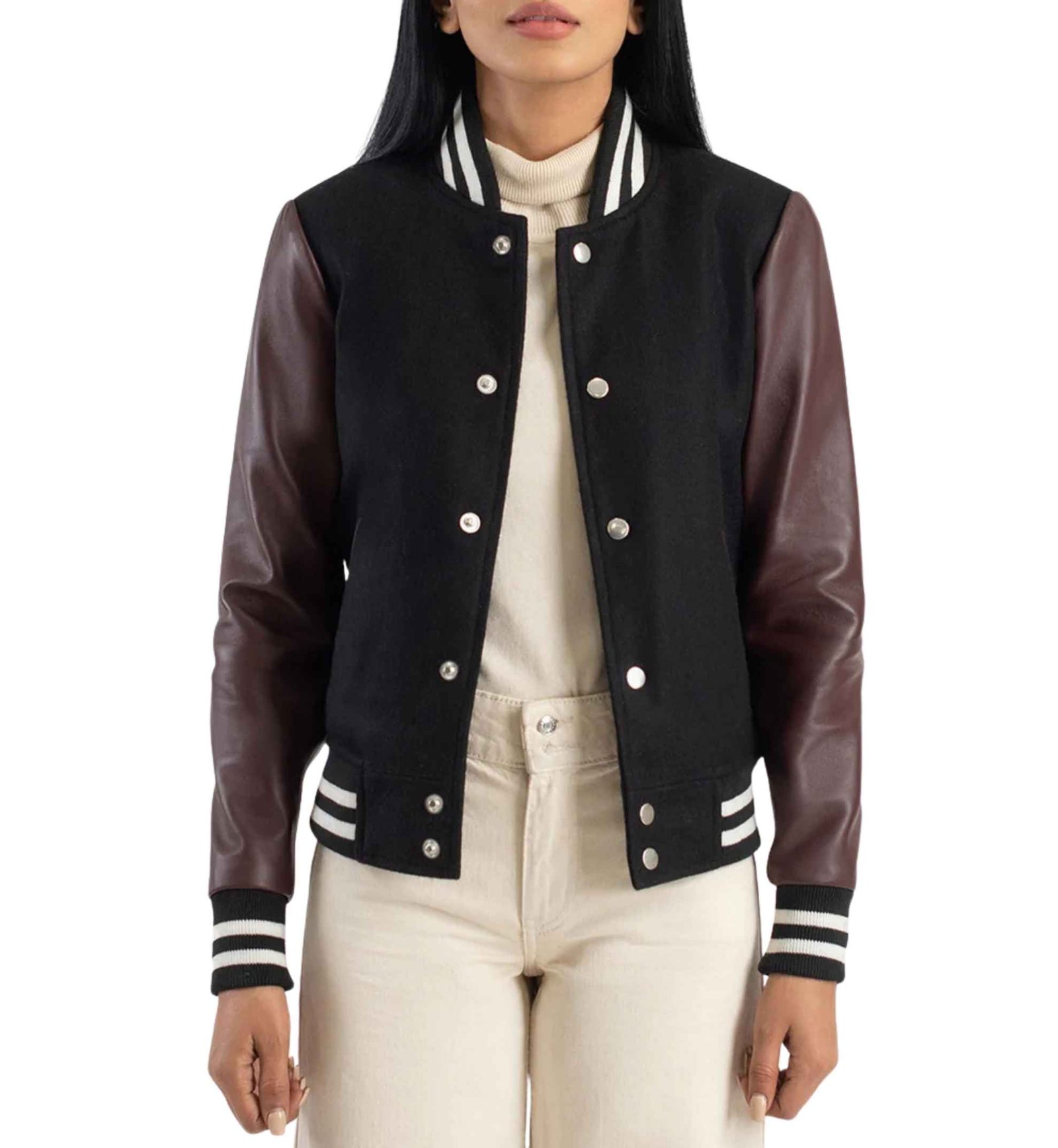 Crimson Hybrid Varsity Jacket