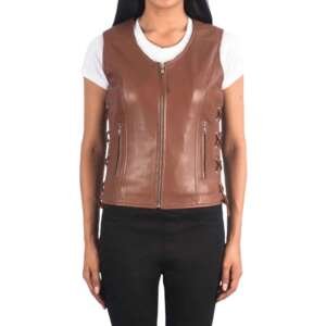 Chestnut Laced Biker Vest