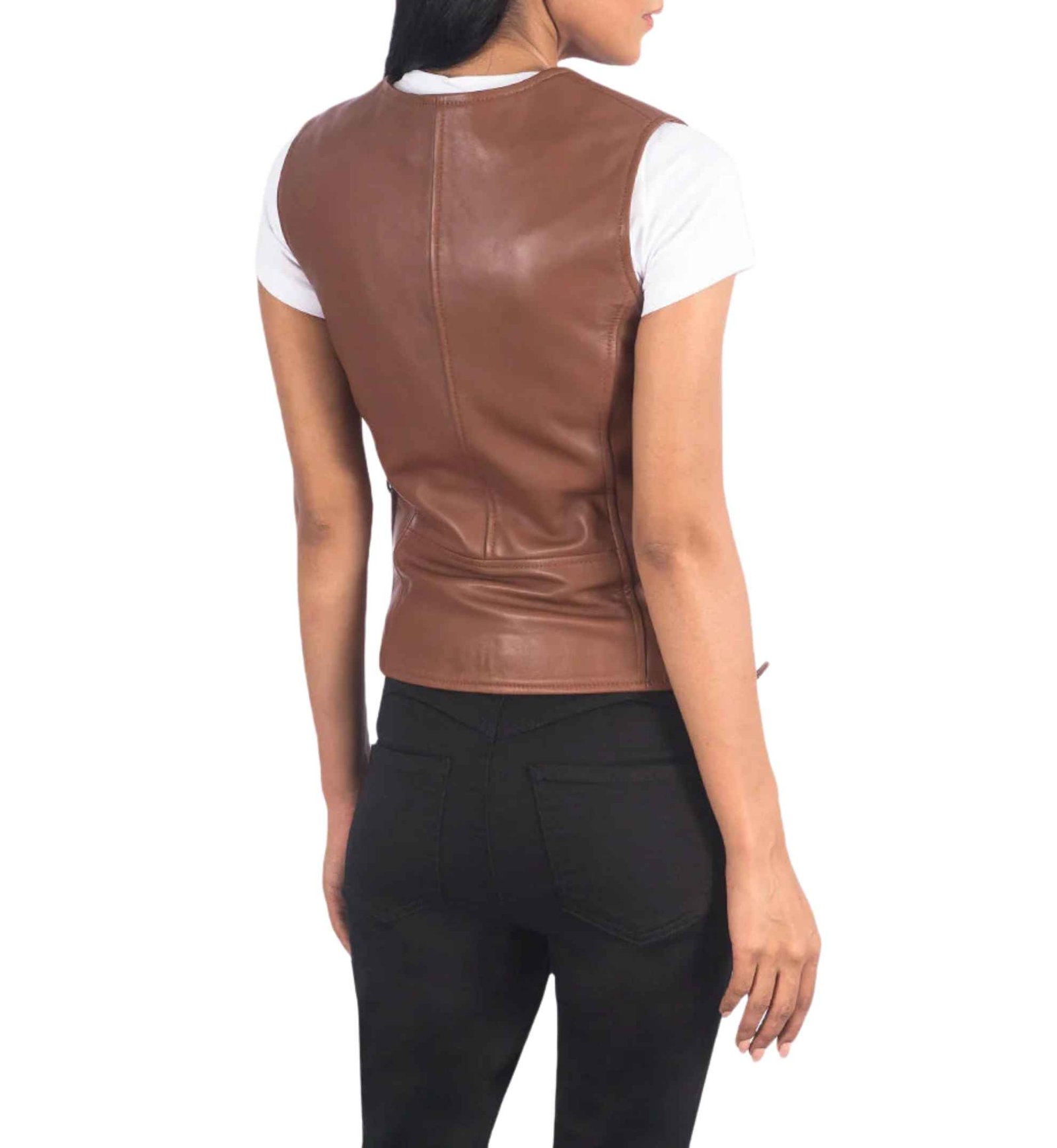 Chestnut Laced Biker Vest - Image 3