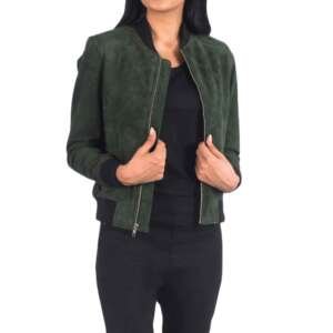 Meadow Green Suede Flight Jacket