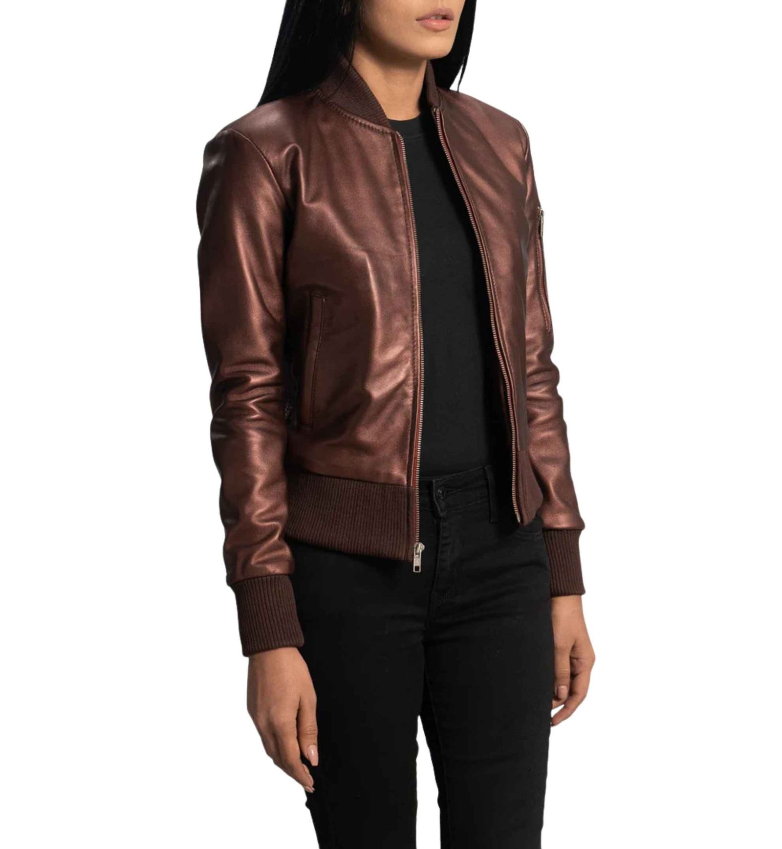 Ruby Aniline Bomber Jacket - Image 6
