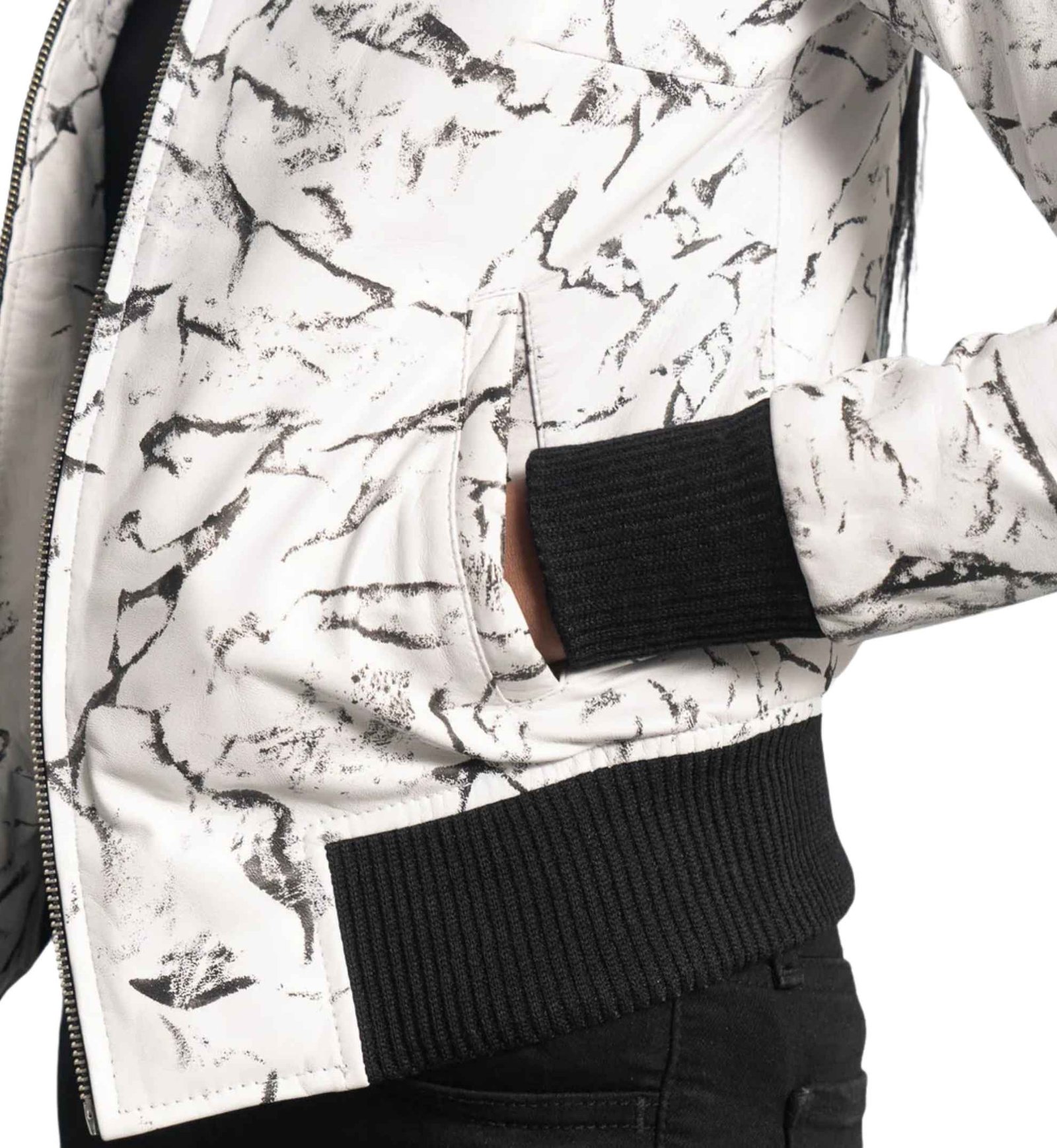 Pearl White Suede Bomber - Image 4