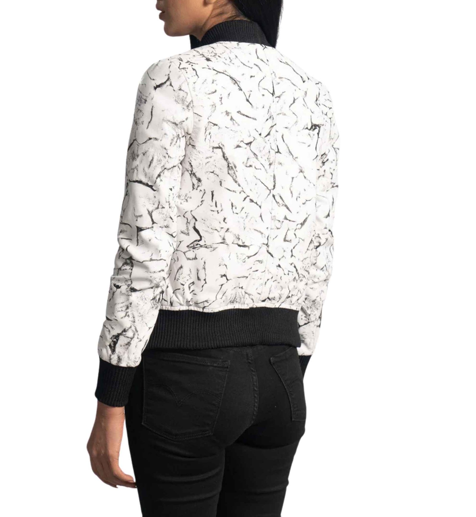 Pearl White Suede Bomber - Image 3
