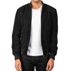 Campus Black Suede Bomber