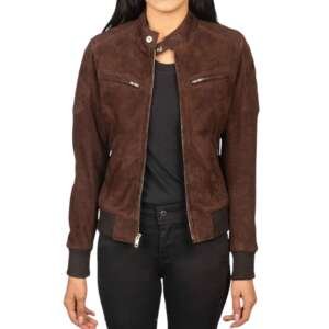 Willow Mocha Suede Bomber