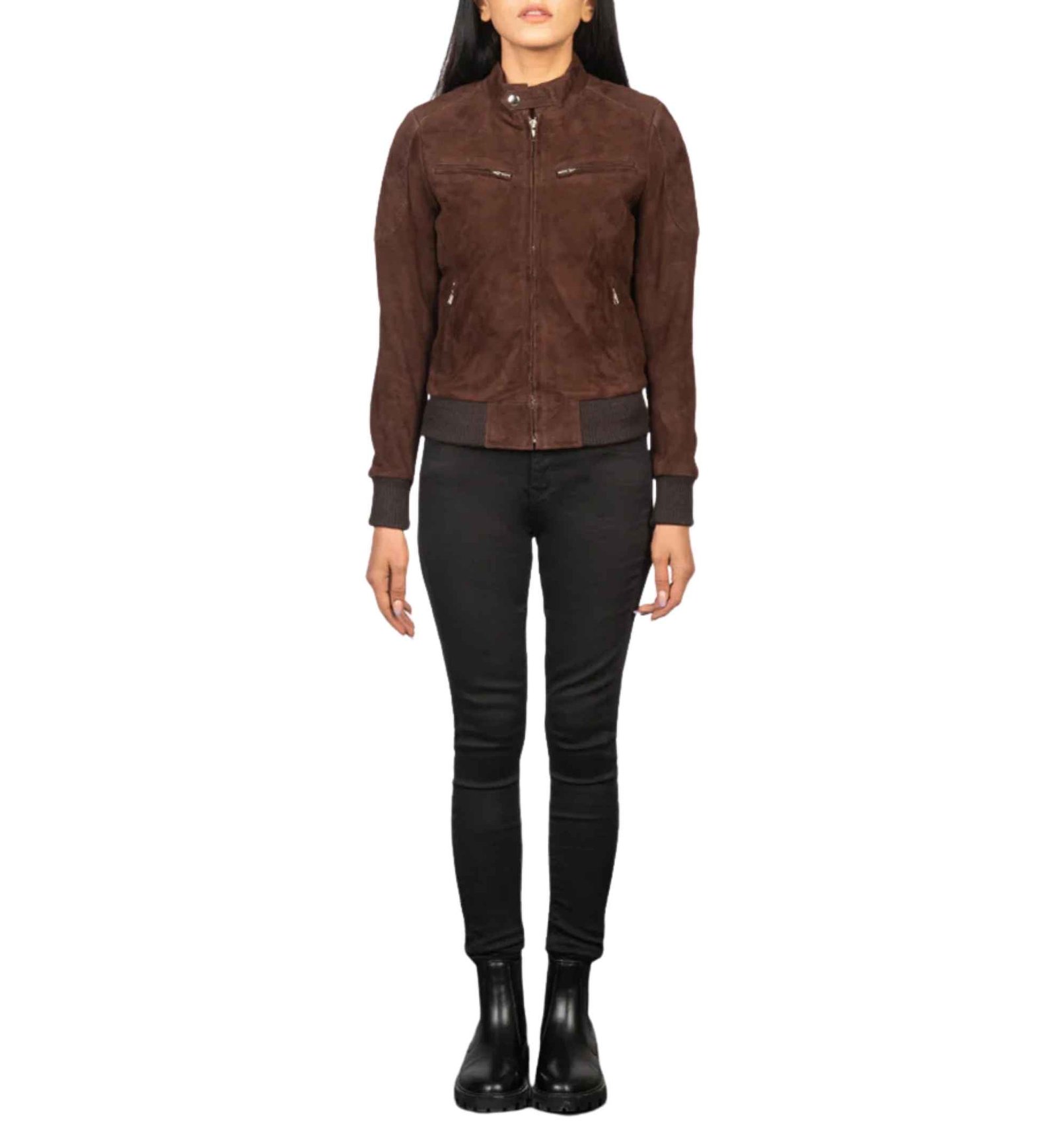 Willow Mocha Suede Bomber - Image 6