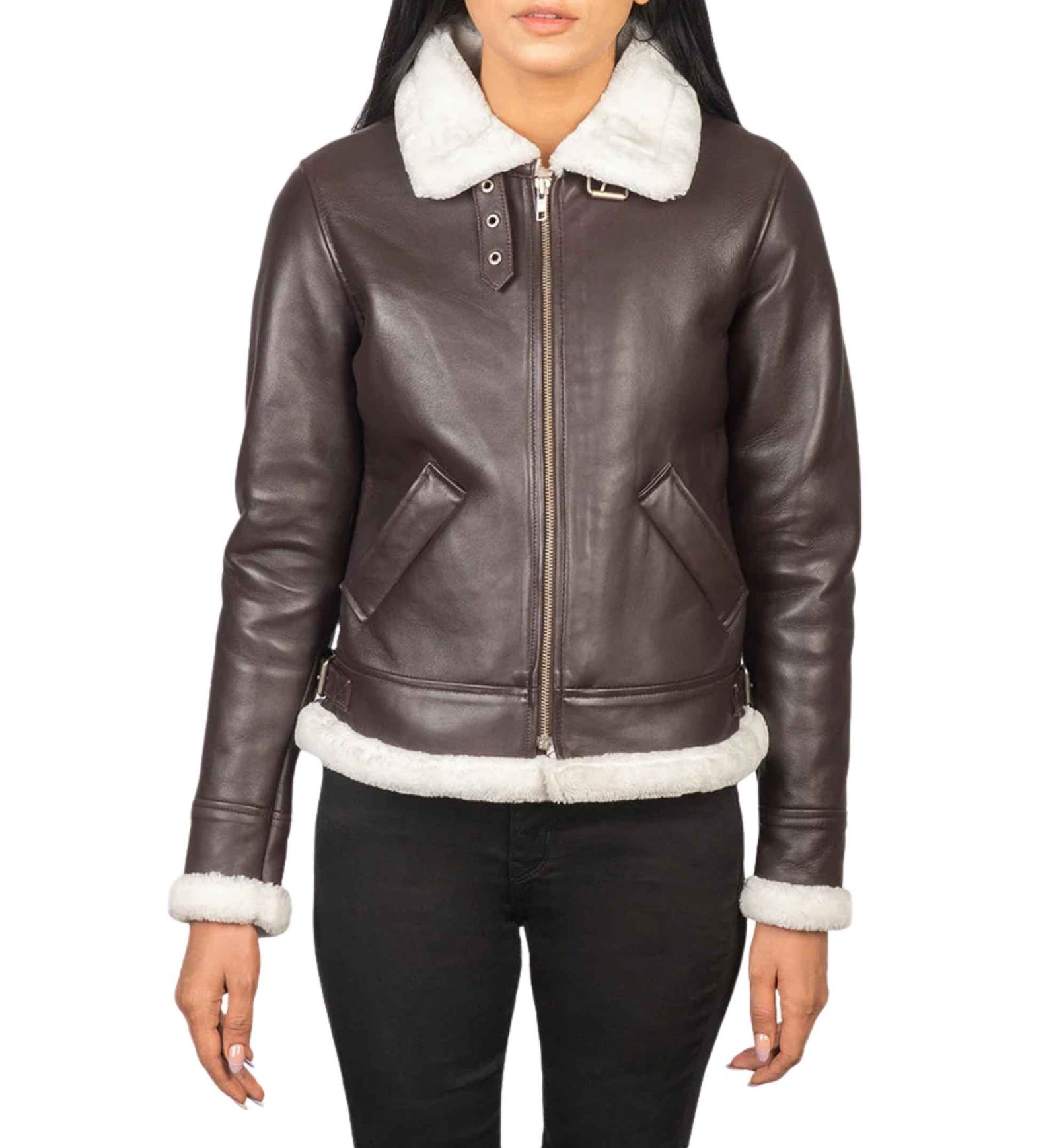 Ember B-3 Maroon Shearling Bomber - Image 5