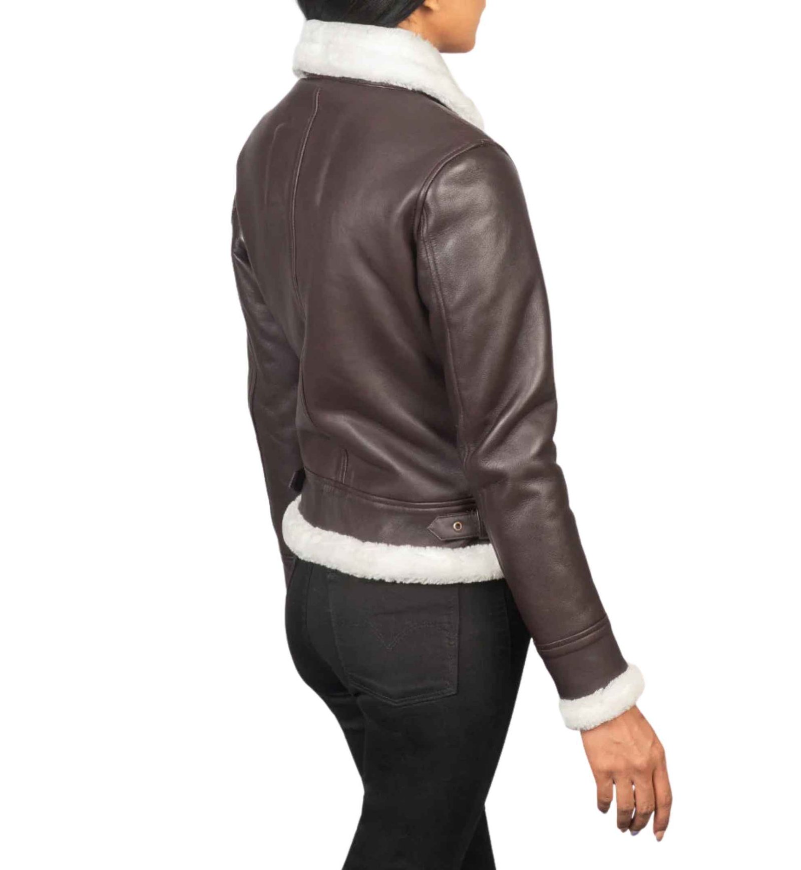 Ember B-3 Maroon Shearling Bomber - Image 4