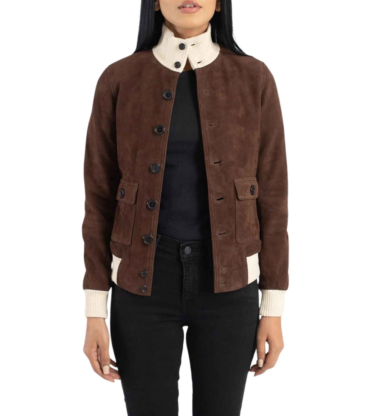 Sasha Mocha Suede Bomber