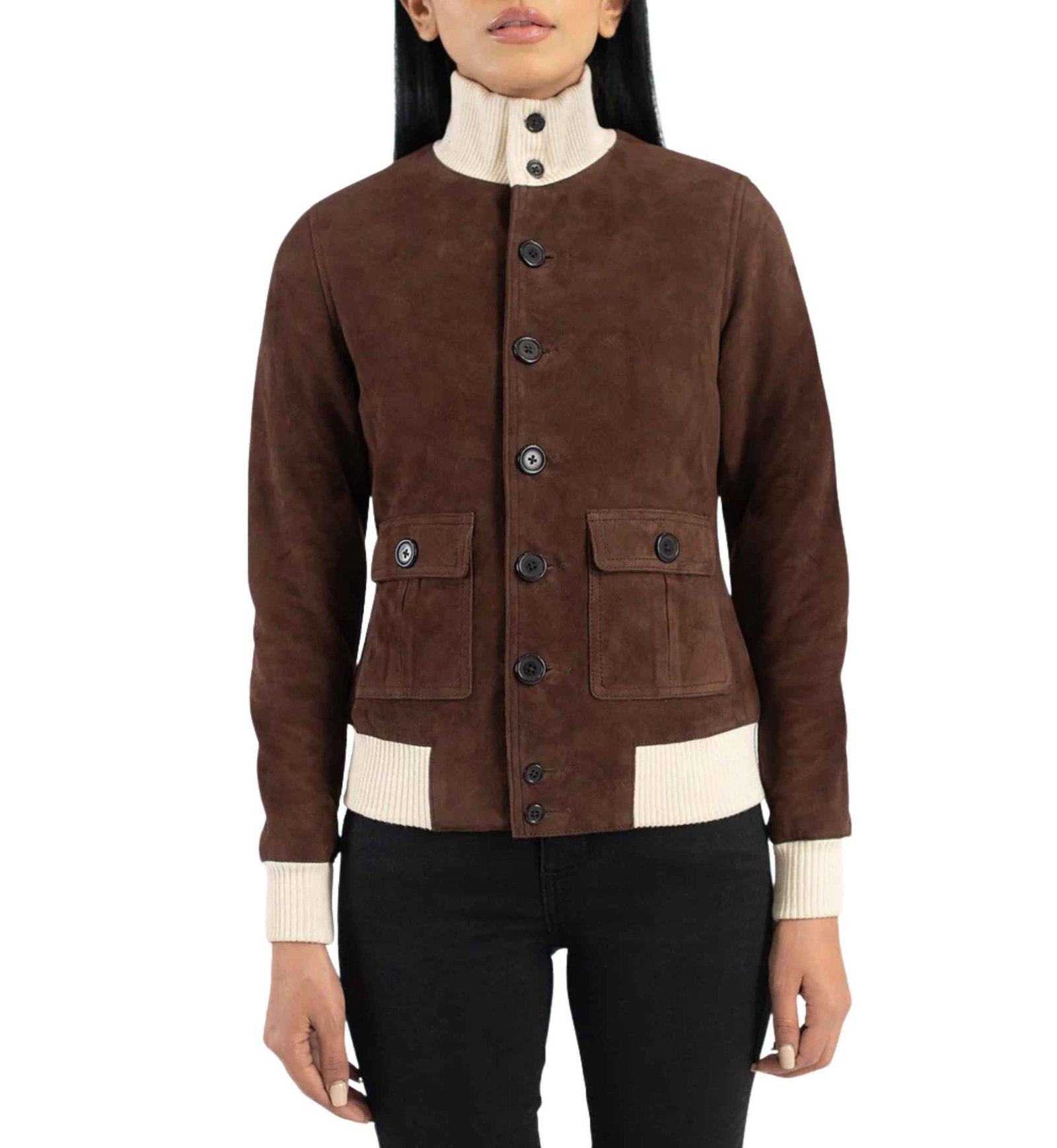 Sasha Mocha Suede Bomber - Image 5