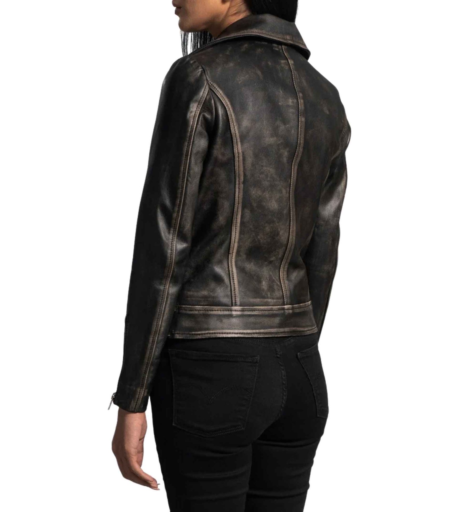 Umber Distressed Brown Moto - Image 4