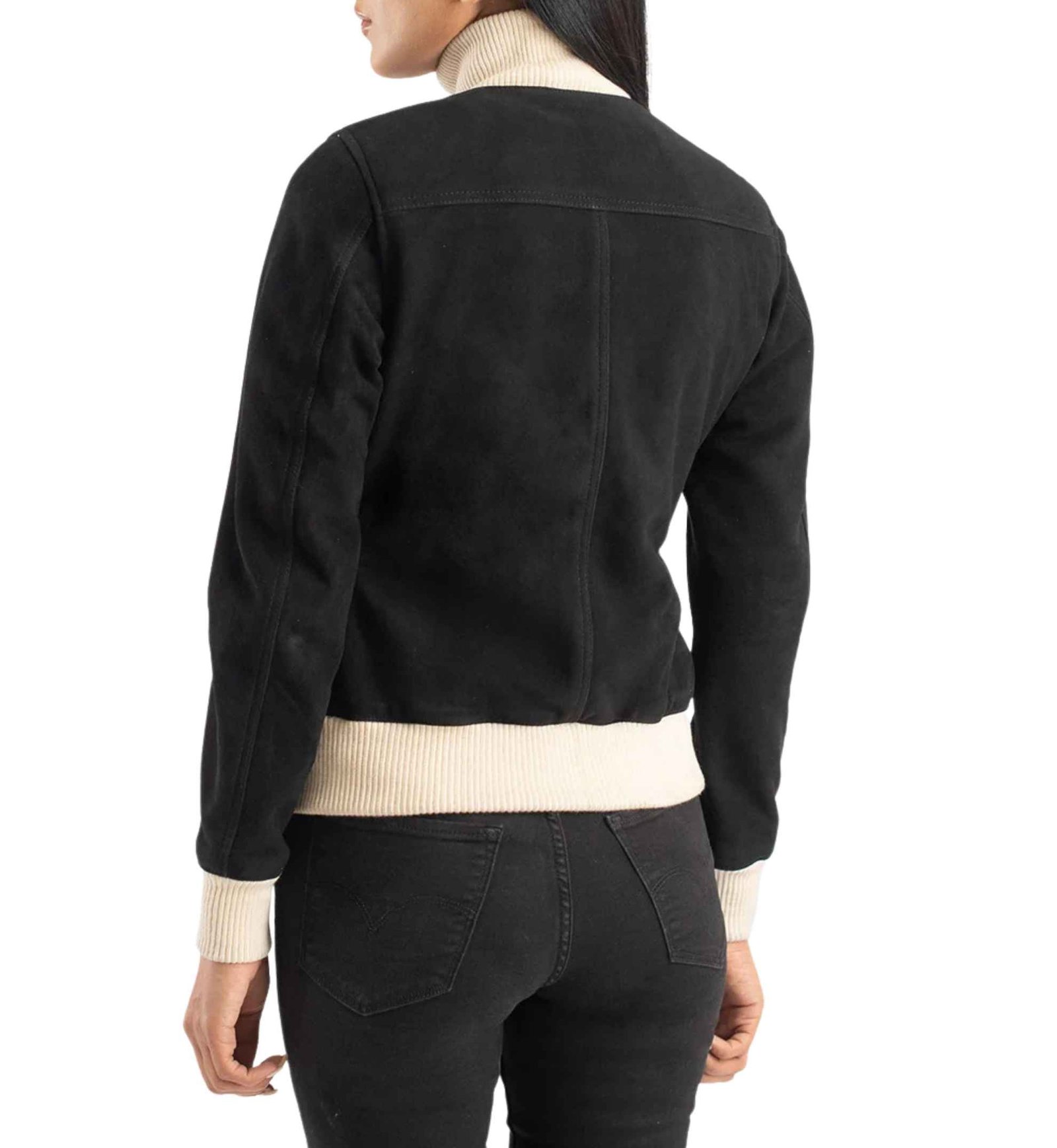 Sasha Black Suede Bomber - Image 4