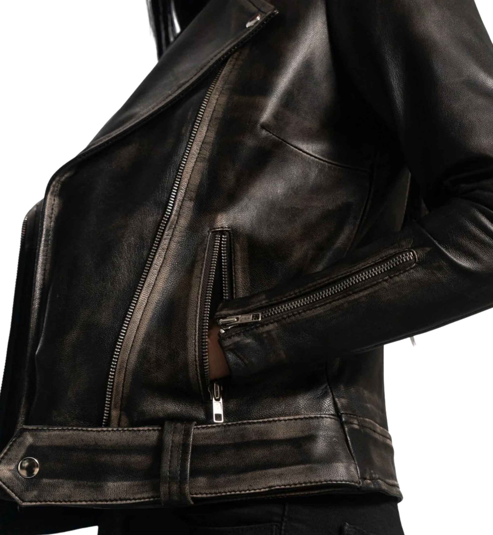 Umber Distressed Brown Moto - Image 3