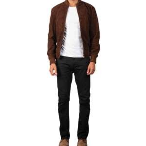 Velour Mocha Suede Bomber