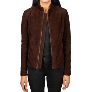  Dusk Mocha Suede Mandarin Jacket