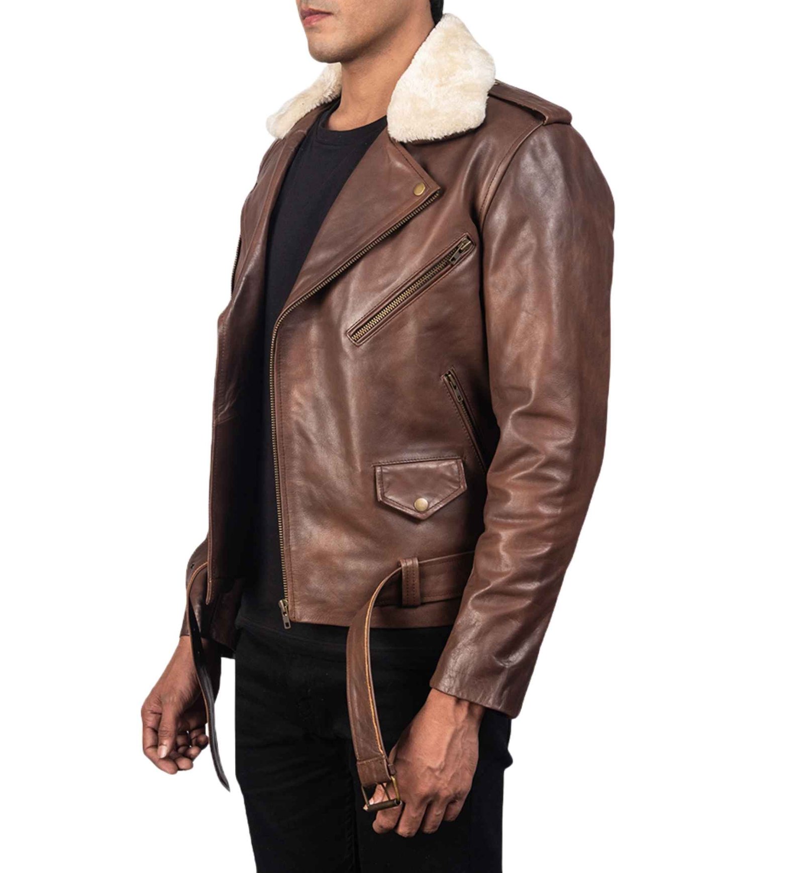 Canyon Brown Biker Jacket - Image 2