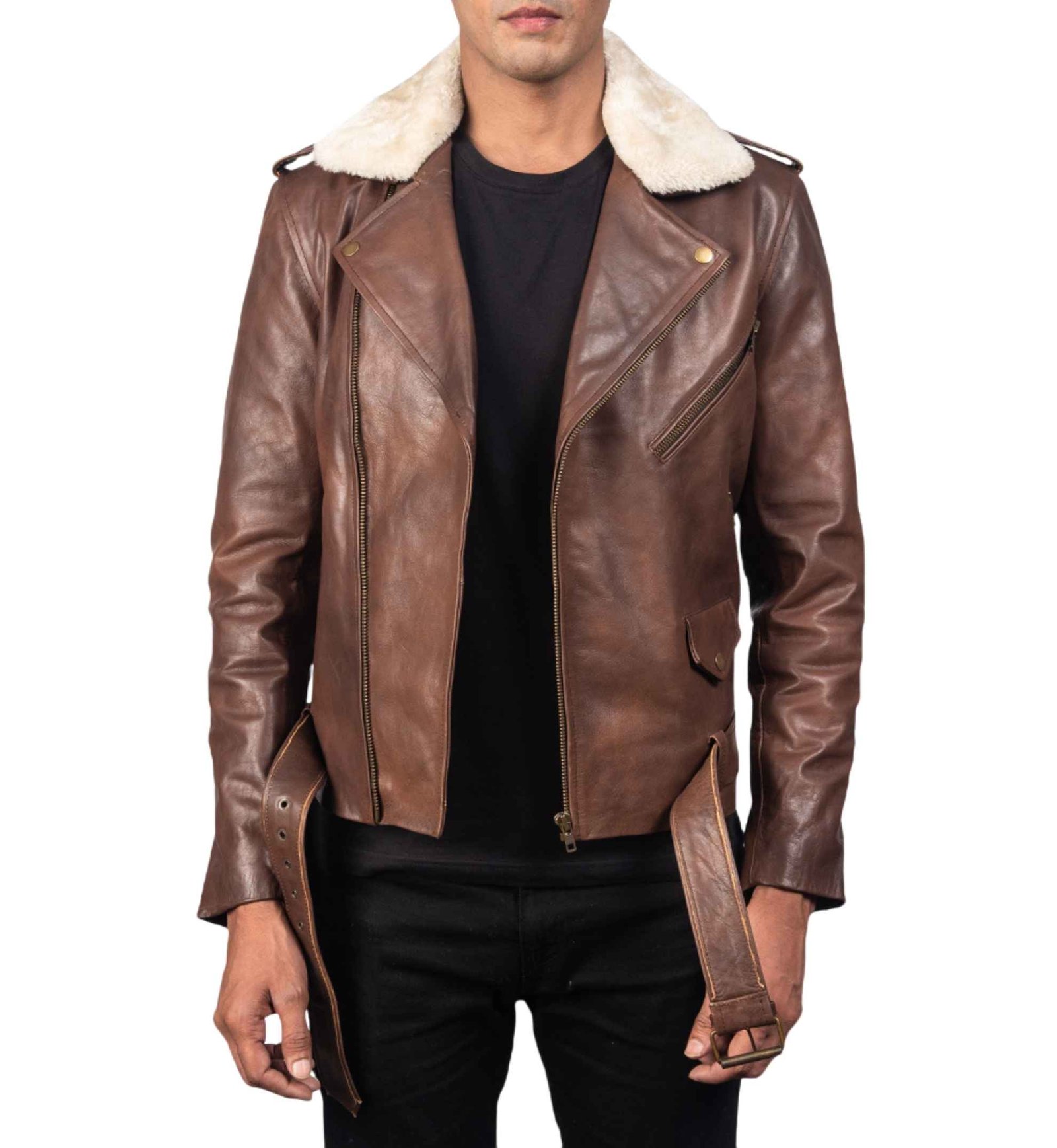 Canyon Brown Biker Jacket - Image 6