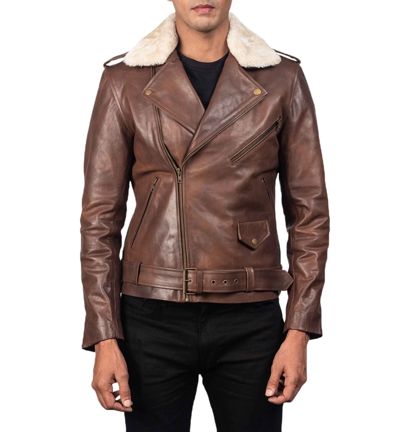 Canyon Brown Biker Jacket - Image 5