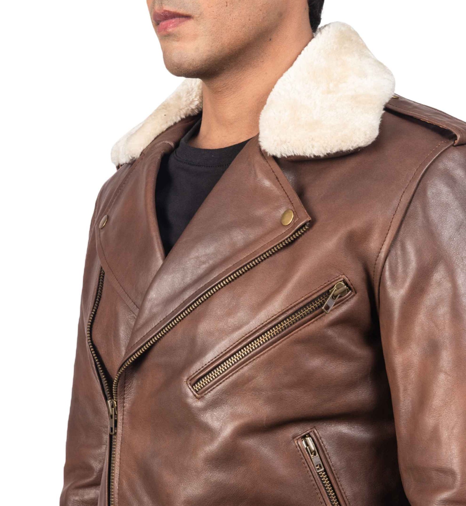 Canyon Brown Biker Jacket - Image 3