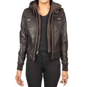 Sienna Hooded Moto Bomber